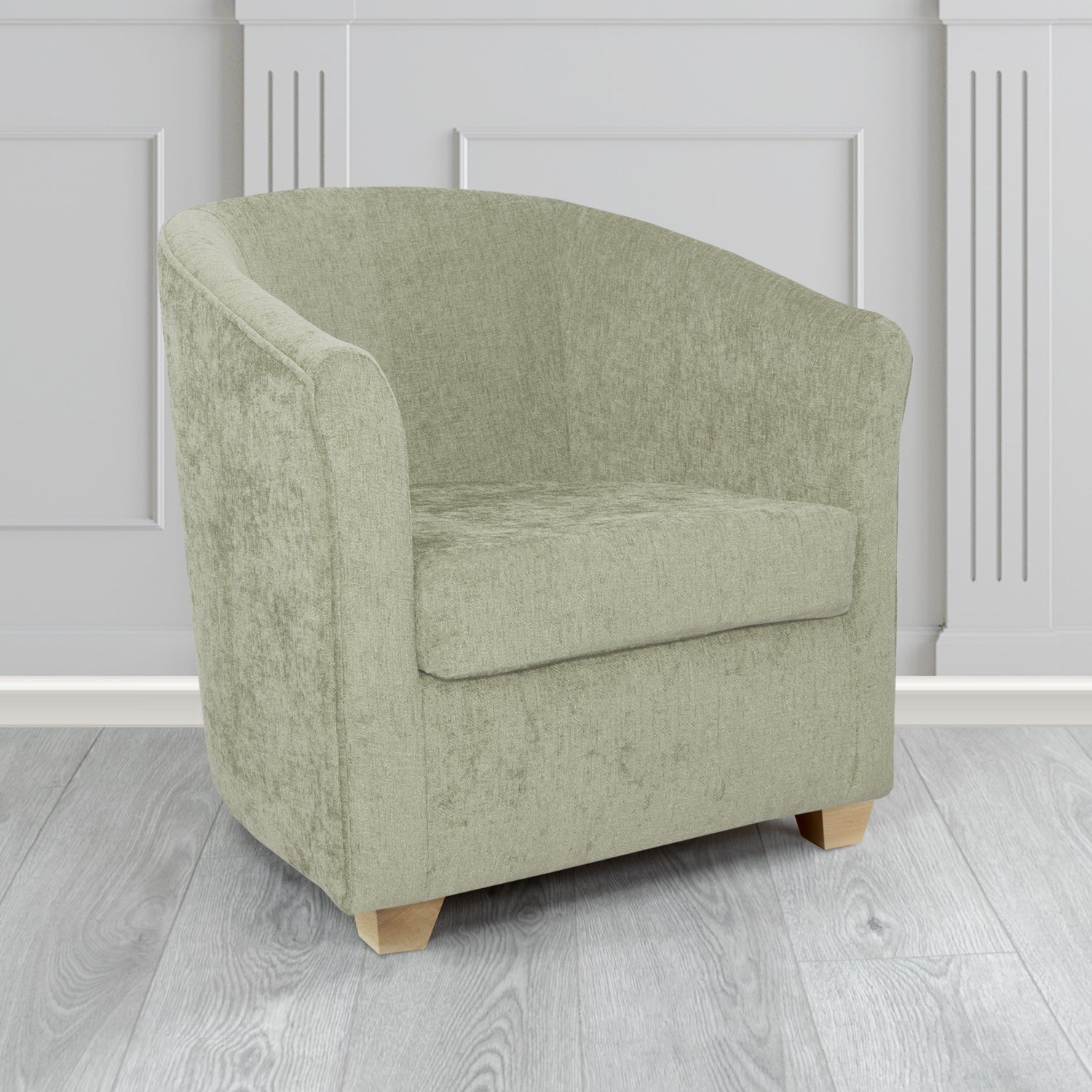 Cannes Tub Chair in Como Crib 5 Plain Chenille Fabric