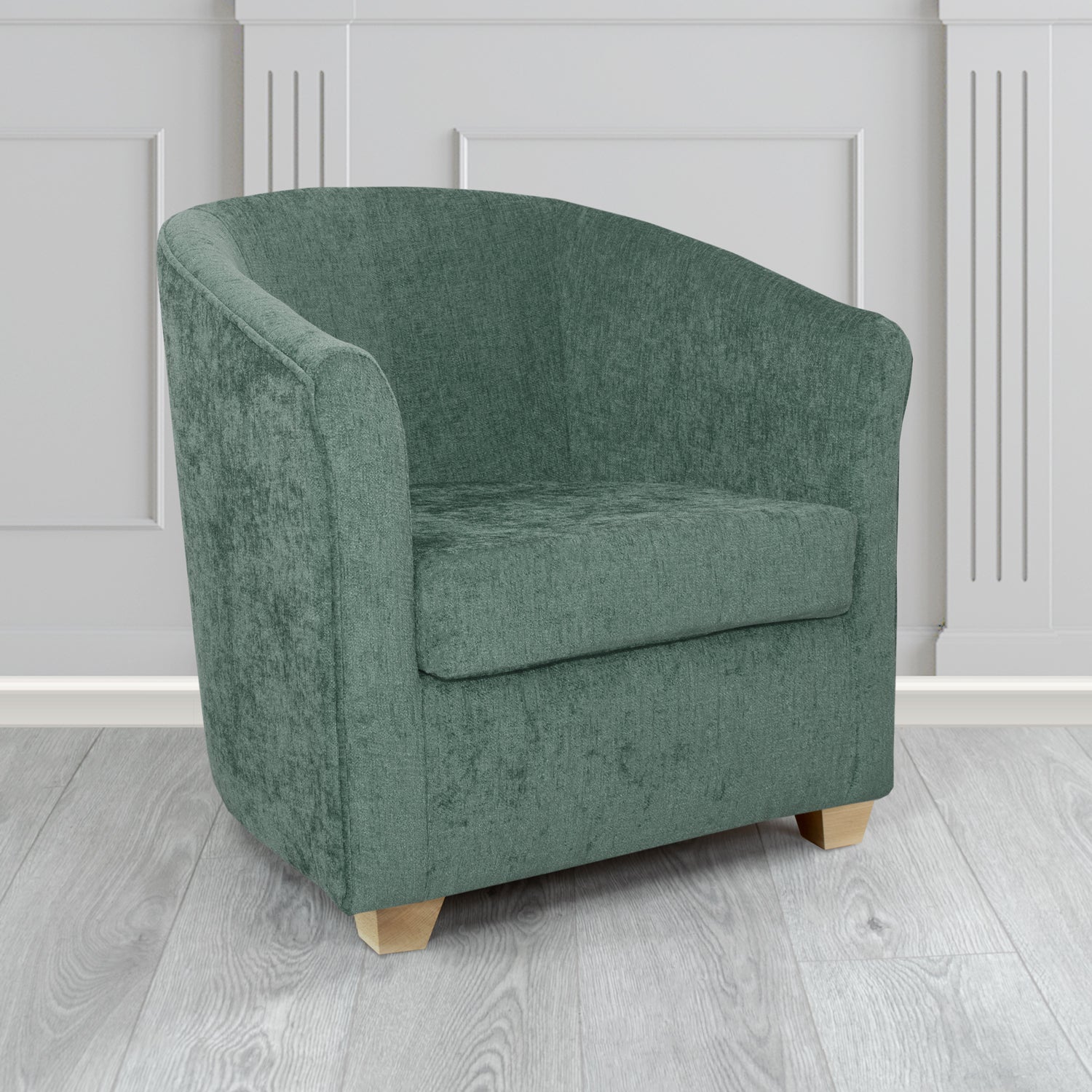 Cannes Tub Chair in Como Crib 5 Plain Chenille Fabric