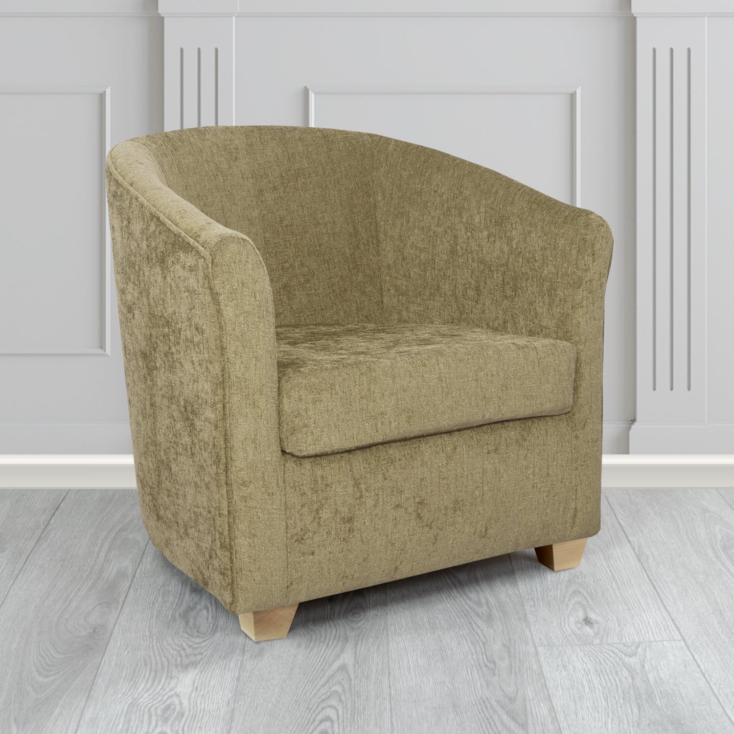 Cannes Tub Chair in Como Crib 5 Plain Chenille Fabric