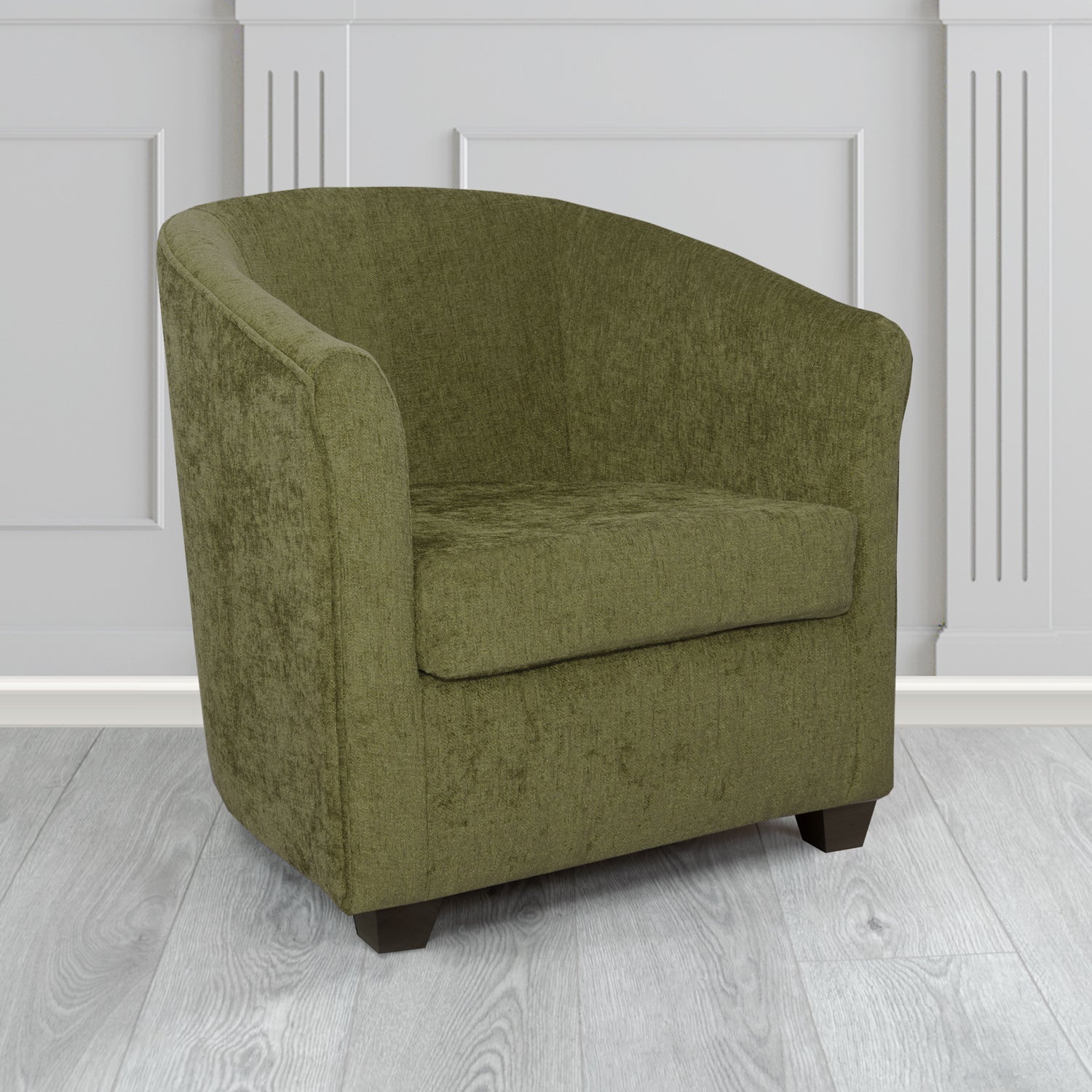 Cannes Tub Chair in Como Crib 5 Plain Chenille Fabric