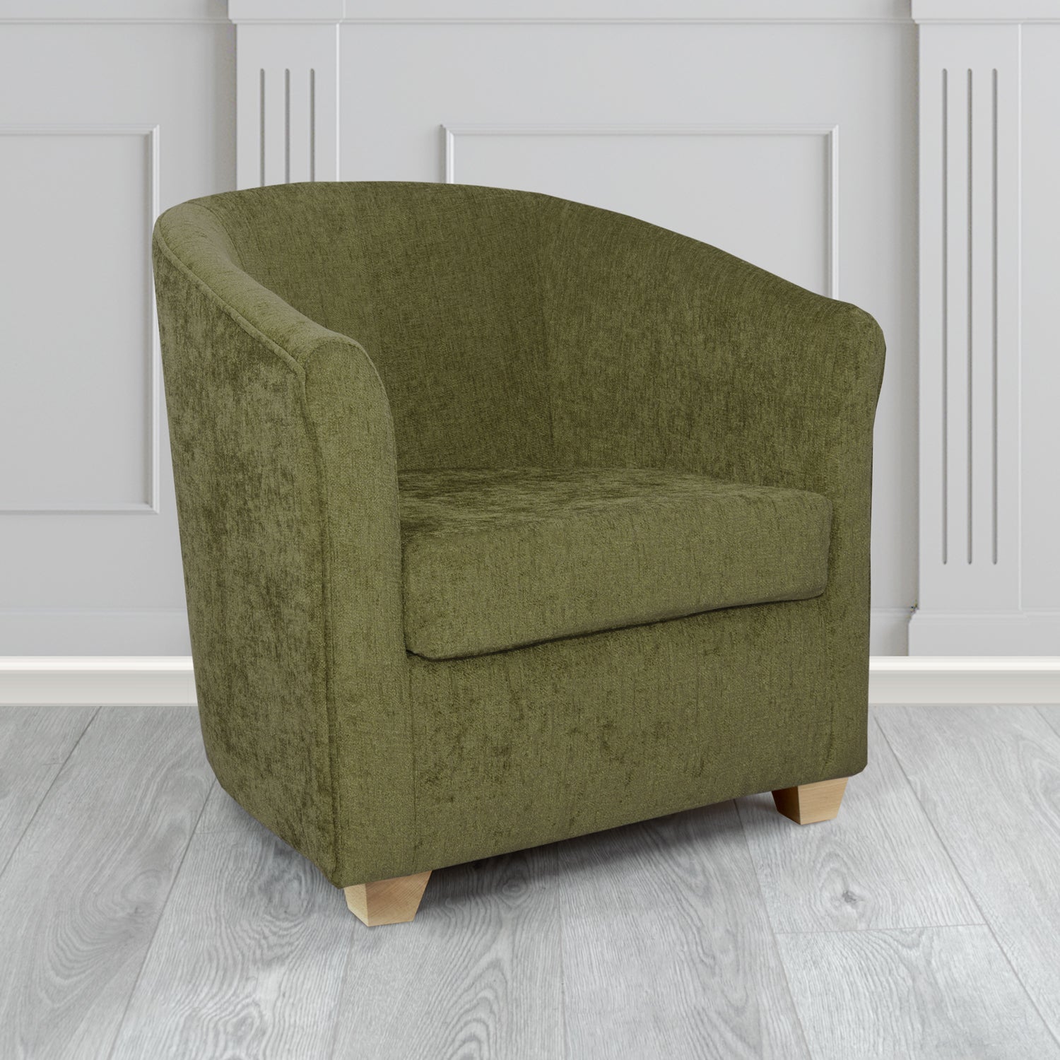 Cannes Tub Chair in Como Crib 5 Plain Chenille Fabric