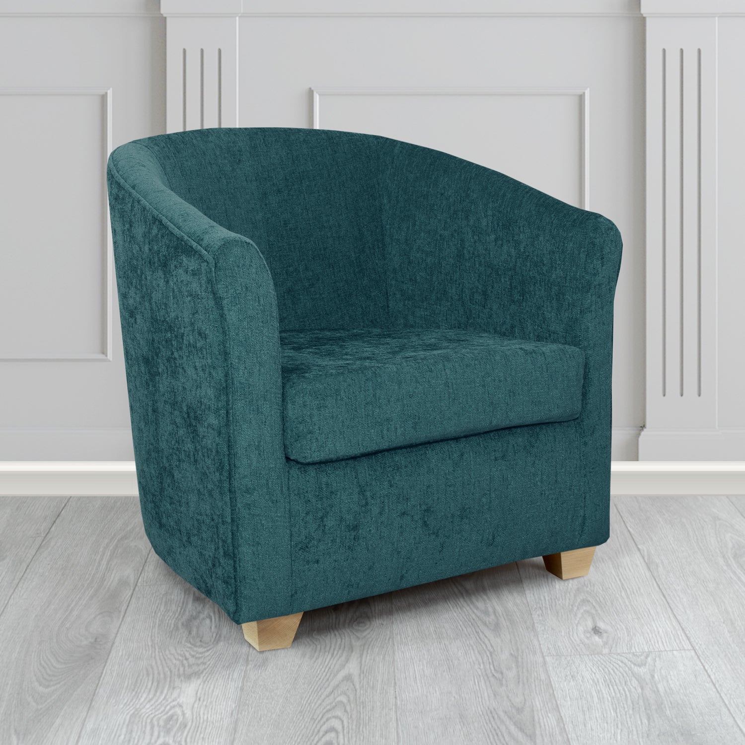 Cannes Tub Chair in Como Crib 5 Plain Chenille Fabric