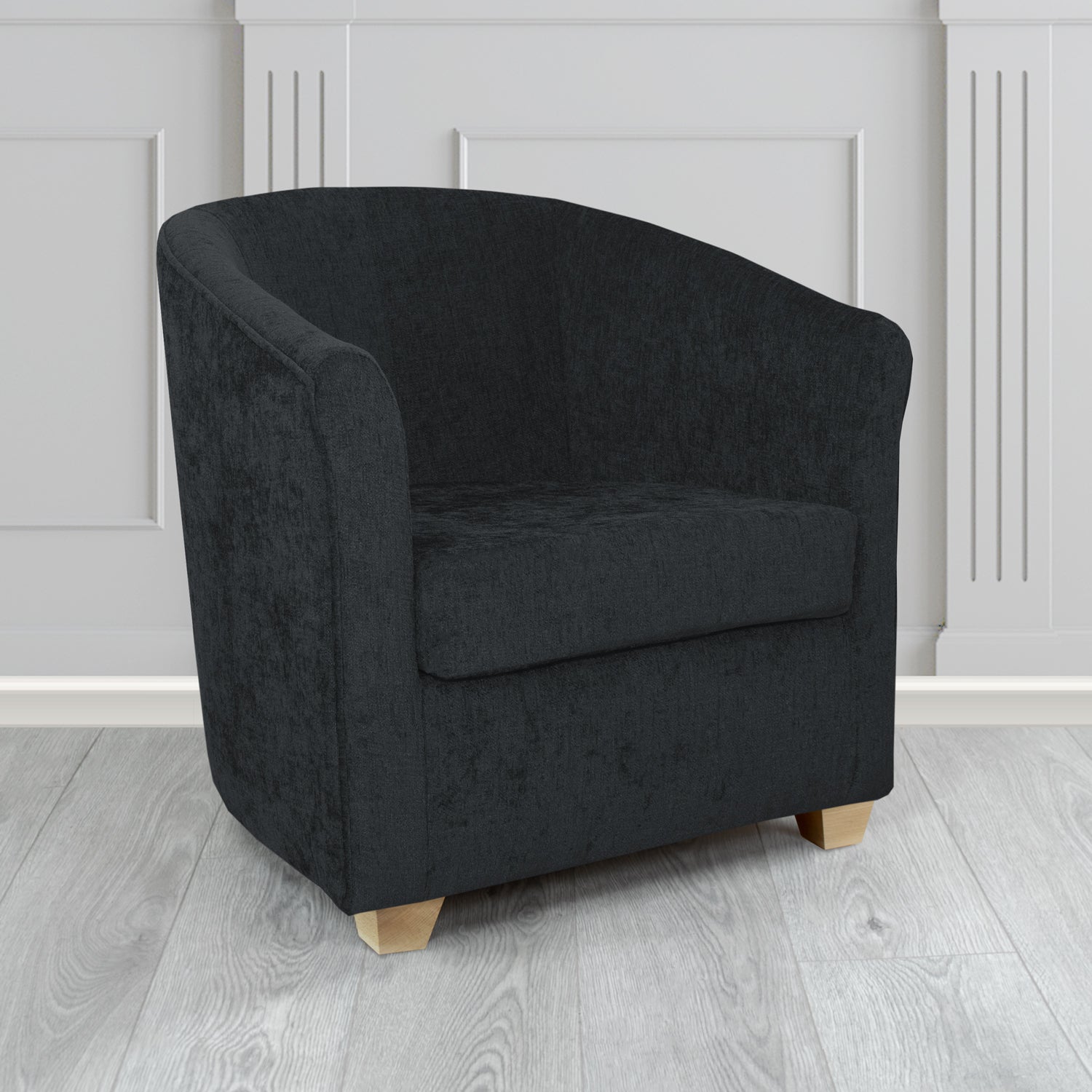 Cannes Tub Chair in Como Crib 5 Plain Chenille Fabric