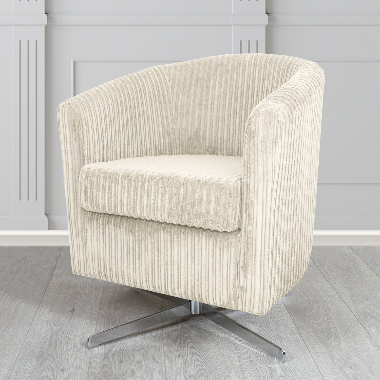 Cannes Swivel Tub Chair in Conway Plain Textured Fabric