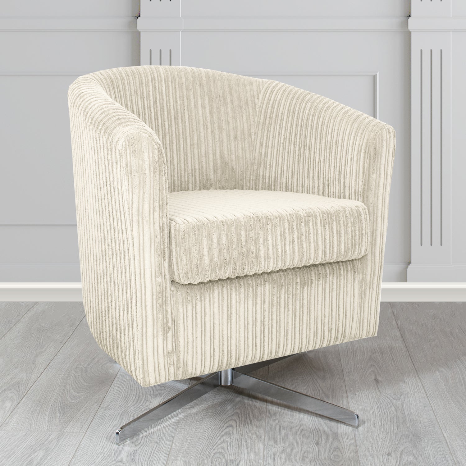 Cannes Swivel Tub Chair in Conway Plain Textured Fabric
