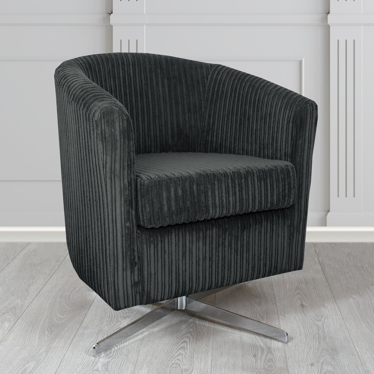 Cannes Swivel Tub Chair in Conway Plain Textured Fabric