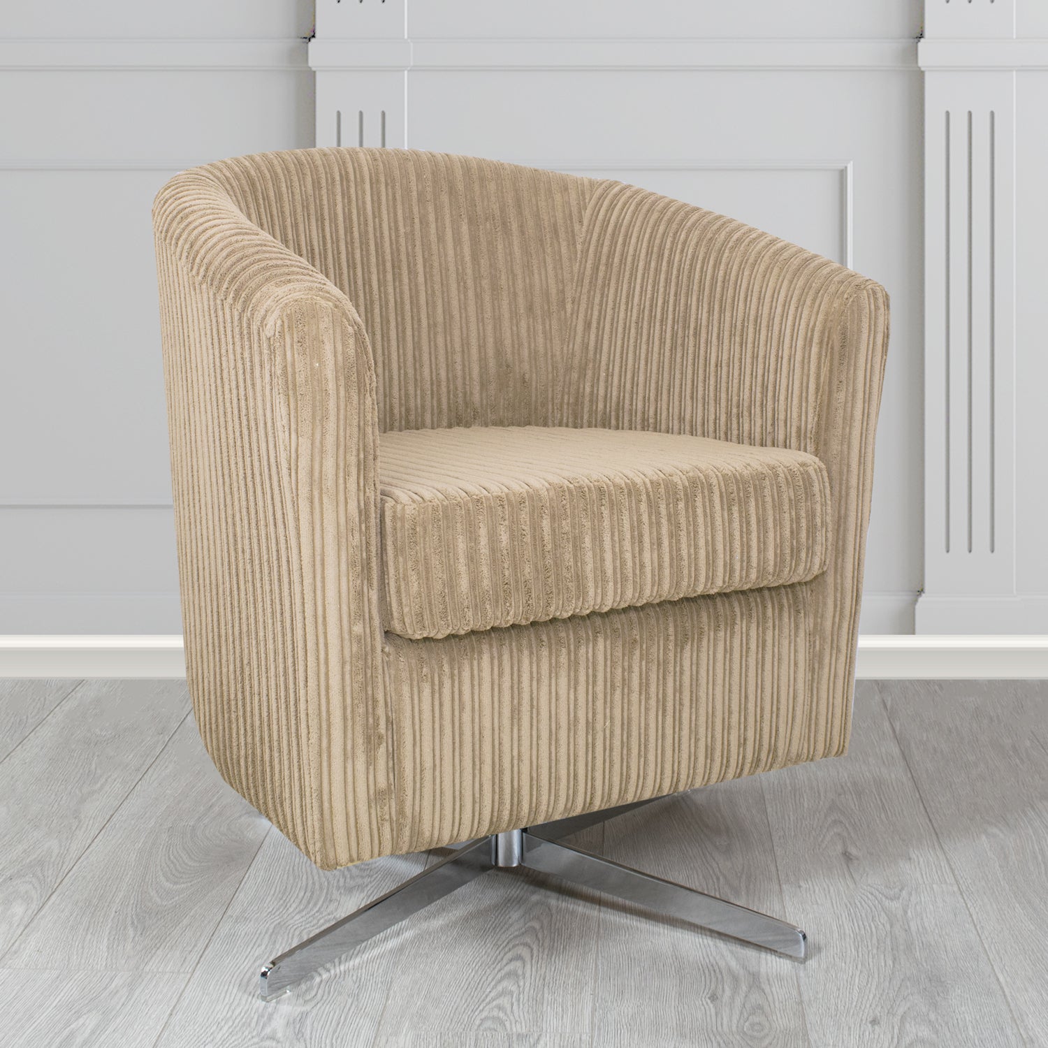 Cannes Swivel Tub Chair in Conway Plain Textured Fabric