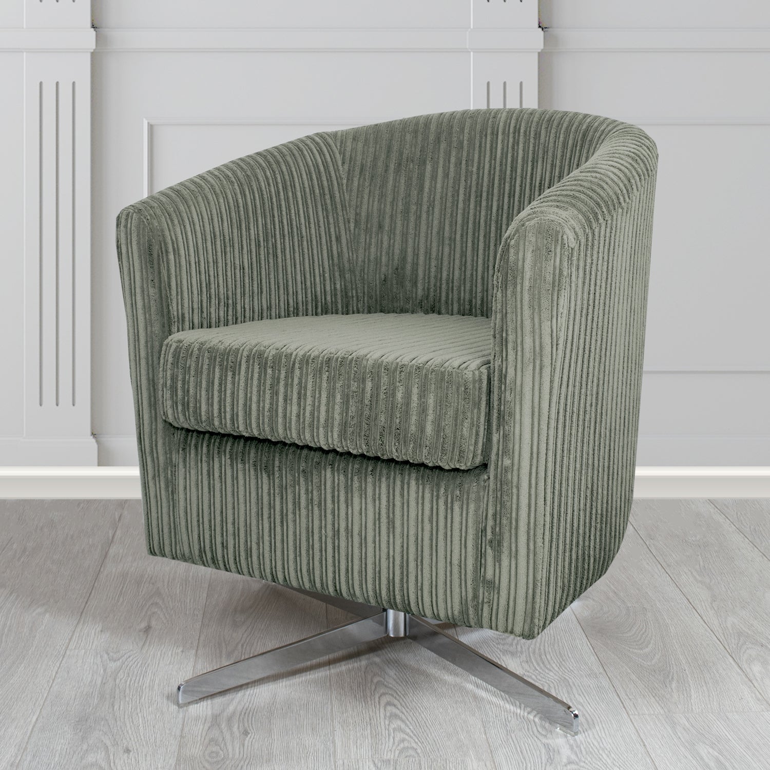 Cannes Swivel Tub Chair in Conway Plain Textured Fabric