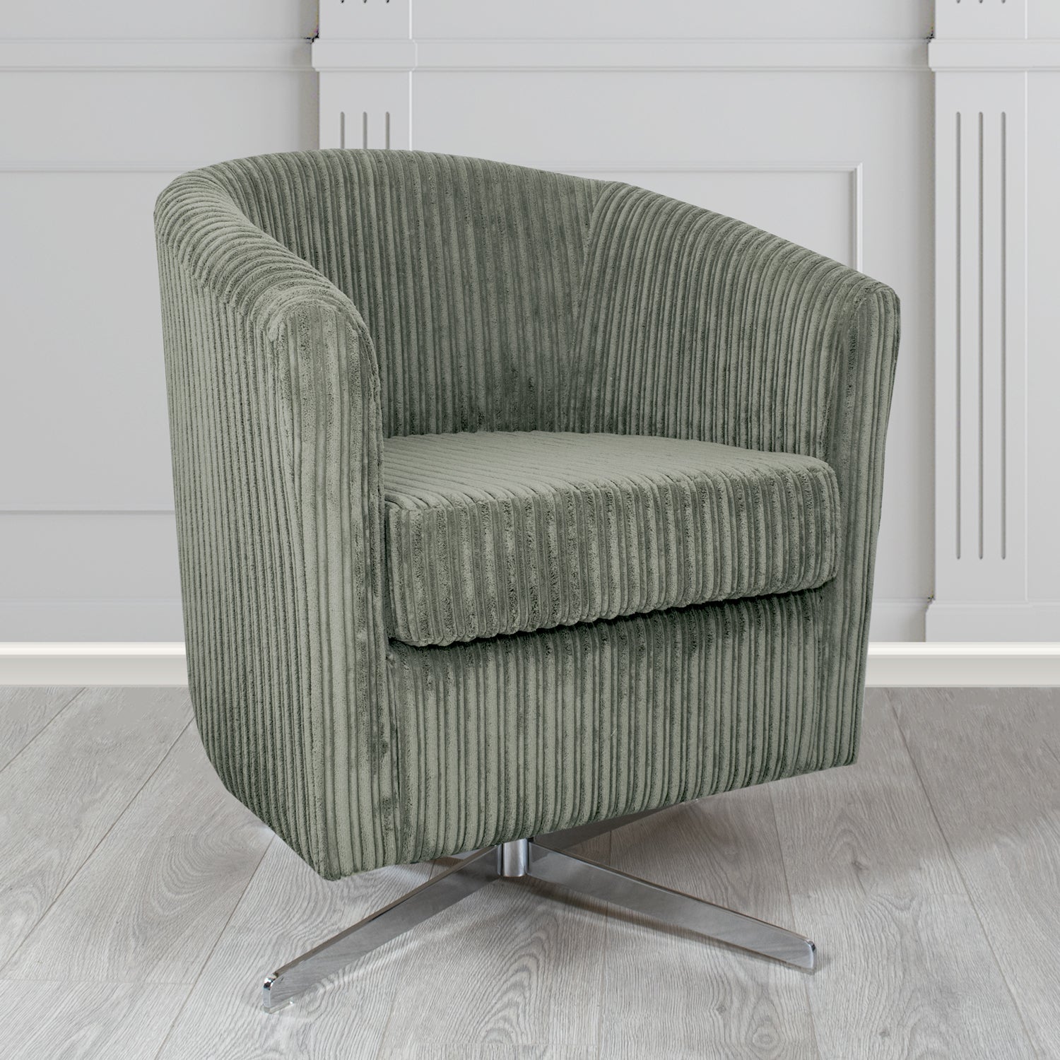 Cannes Swivel Tub Chair in Conway Plain Textured Fabric