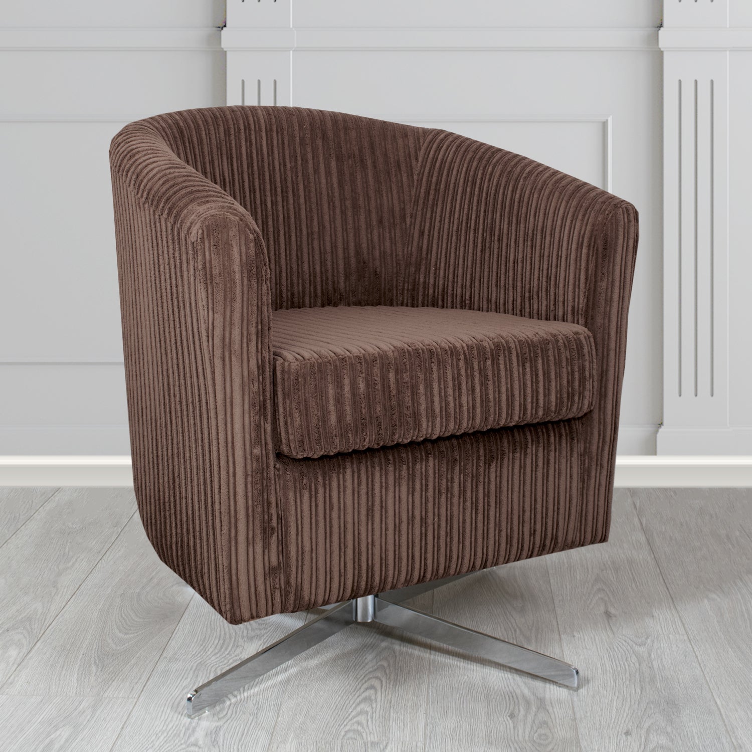 Cannes Swivel Tub Chair in Conway Plain Textured Fabric
