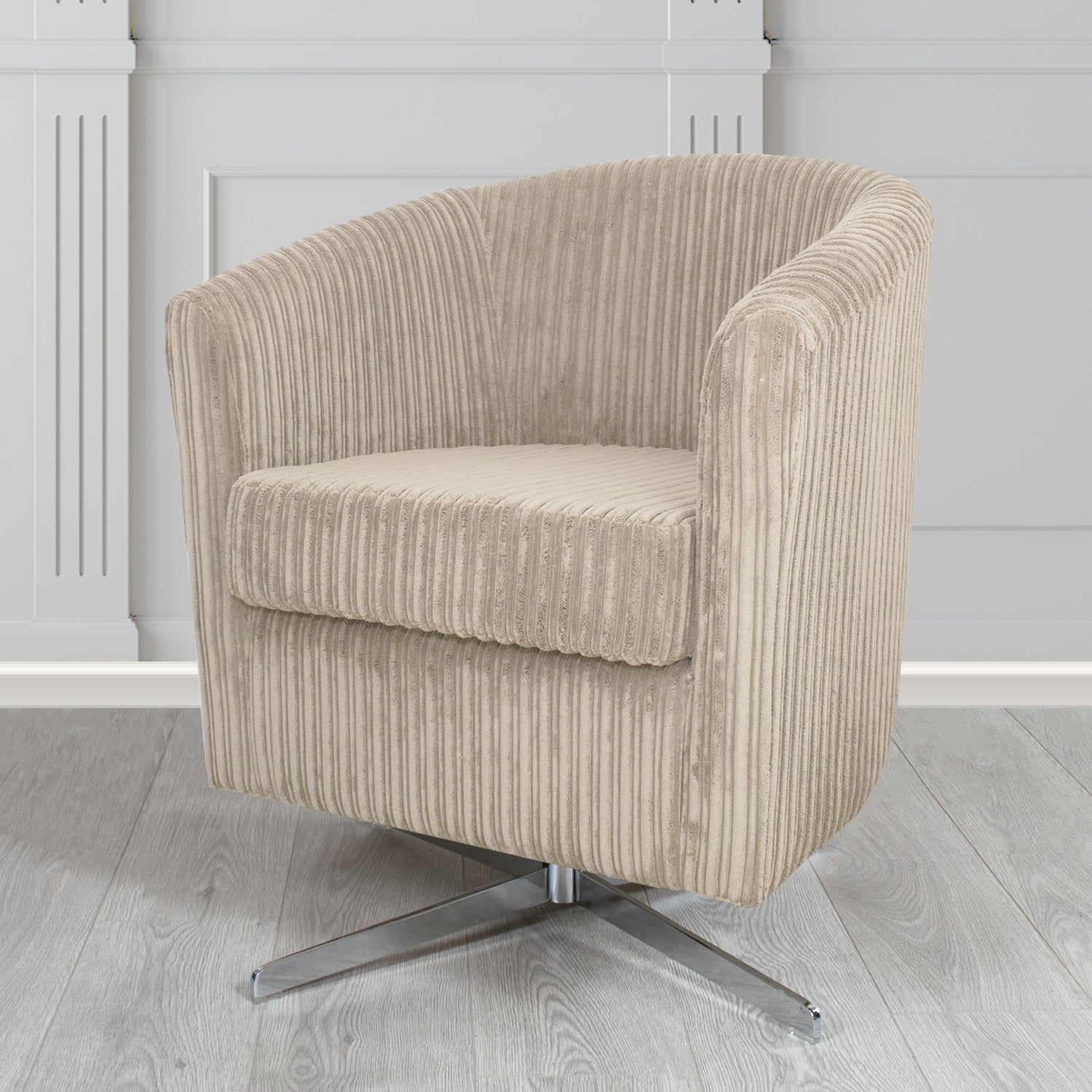 Cannes Swivel Tub Chair in Conway Plain Textured Fabric