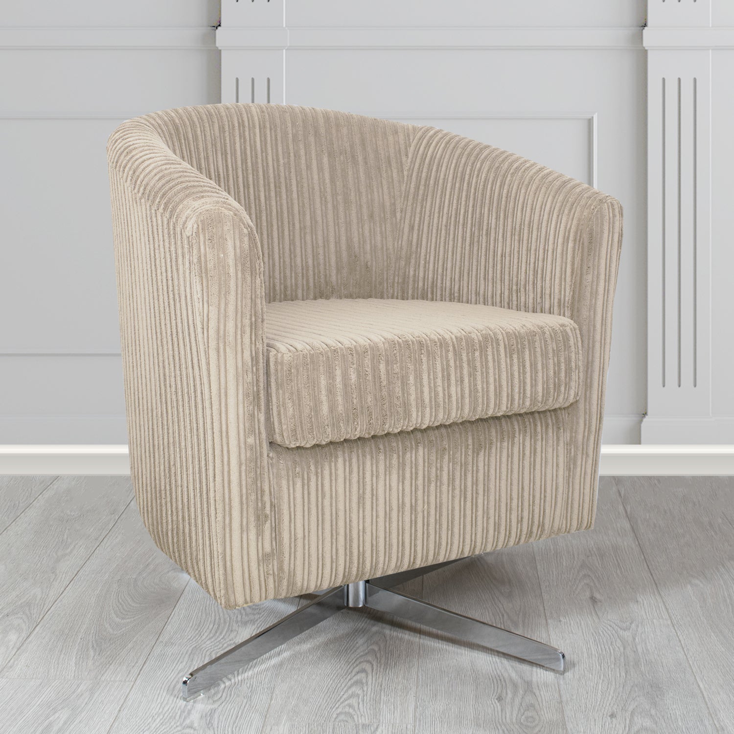 Cannes Swivel Tub Chair in Conway Plain Textured Fabric