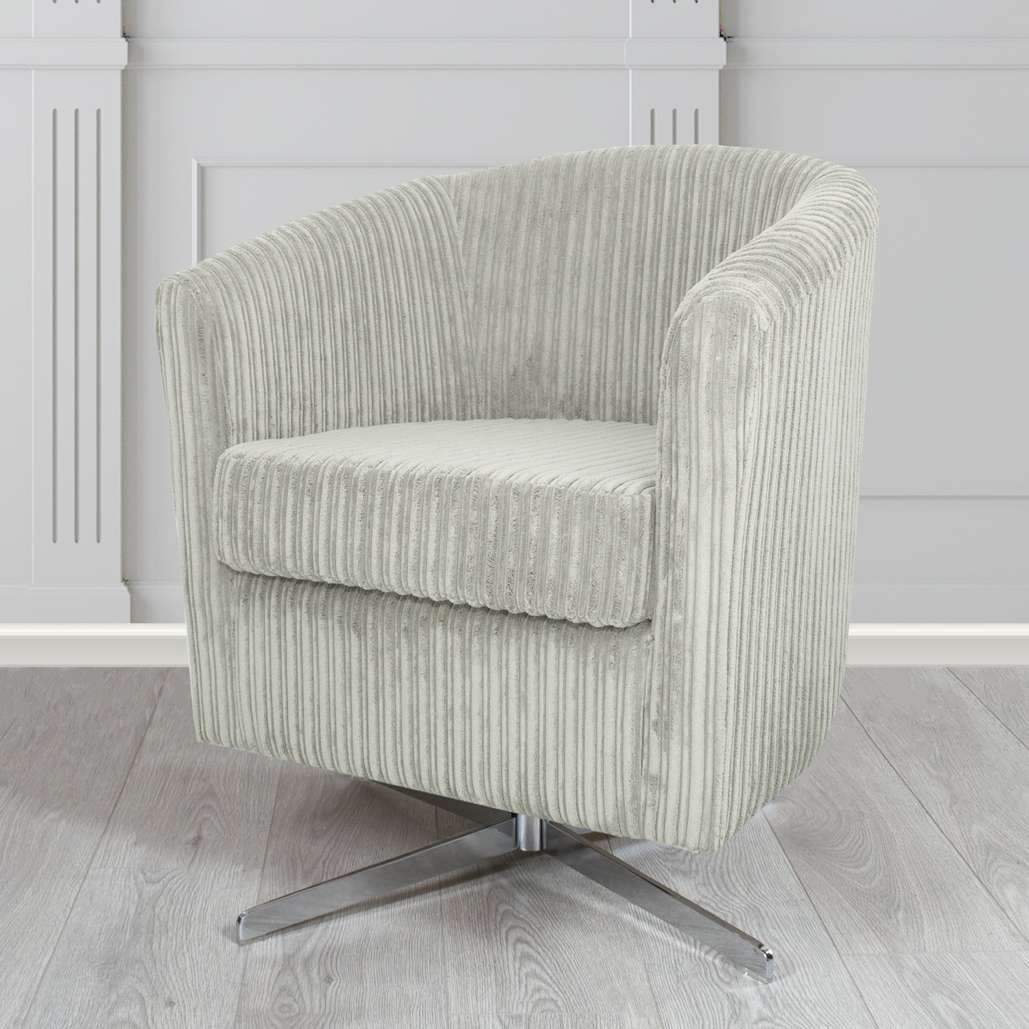 Cannes Swivel Tub Chair in Conway Plain Textured Fabric
