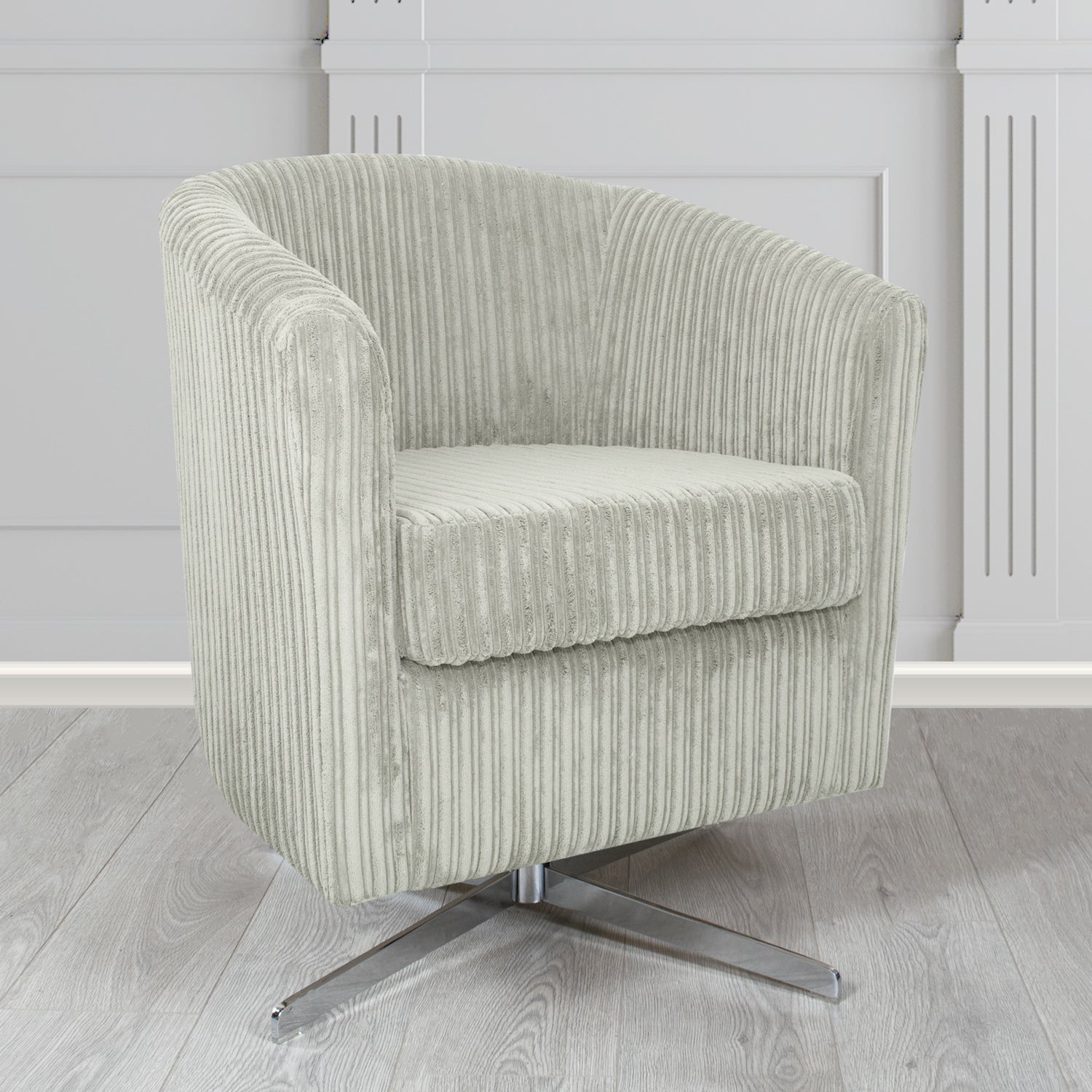 Cannes Swivel Tub Chair in Conway Plain Textured Fabric