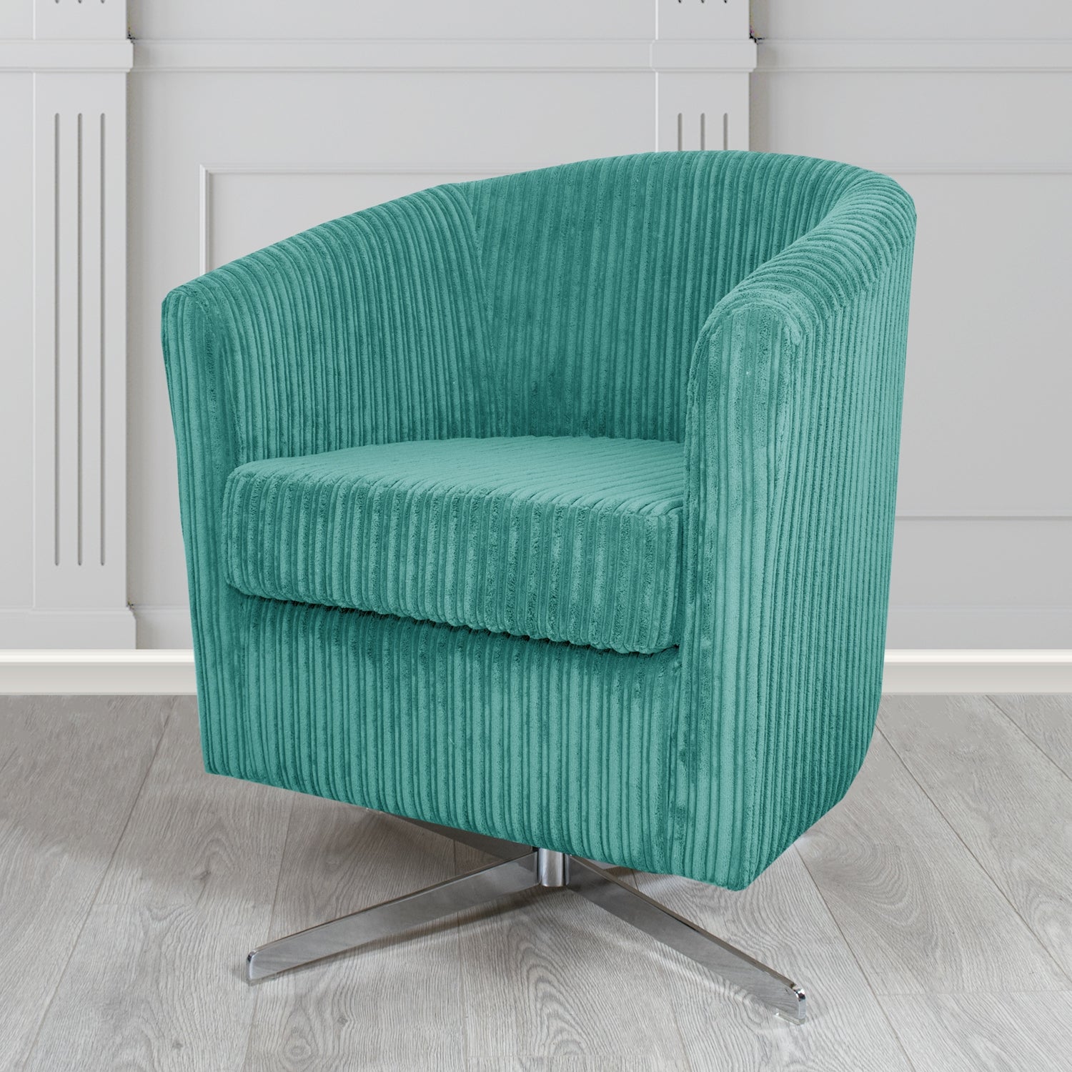 Cannes Swivel Tub Chair in Conway Plain Textured Fabric