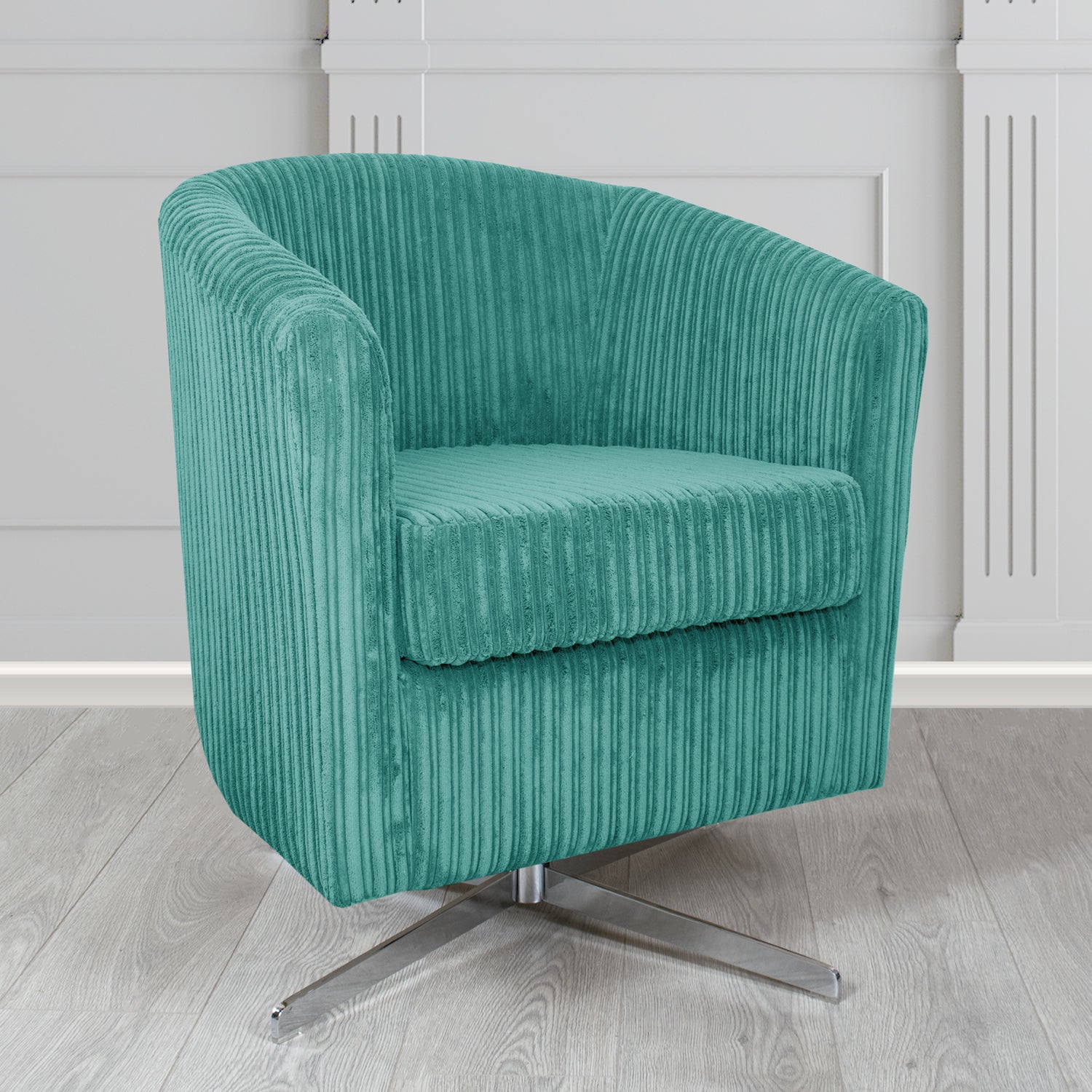 Cannes Swivel Tub Chair in Conway Plain Textured Fabric