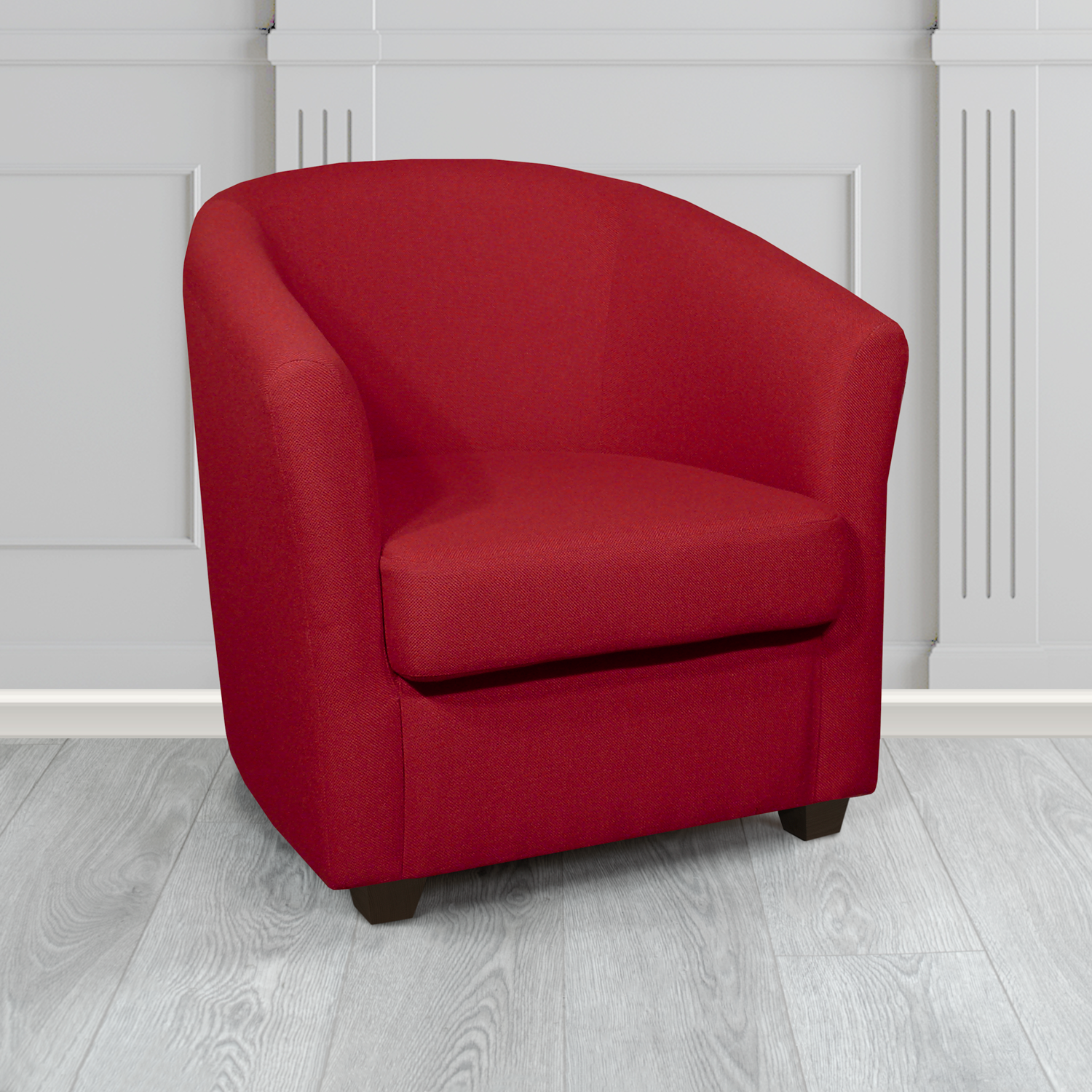 Cannes Tub Chair in Mainline Plus Crimson IF116 Crib 5 Fabric - The Tub Chair Shop