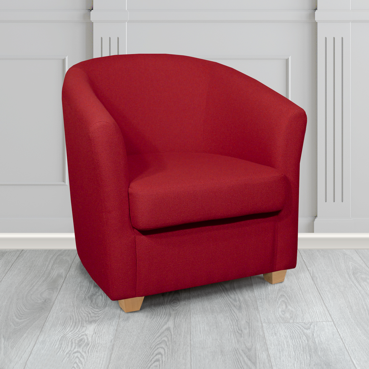 Cannes Tub Chair in Mainline Plus Crimson IF116 Crib 5 Fabric - The Tub Chair Shop