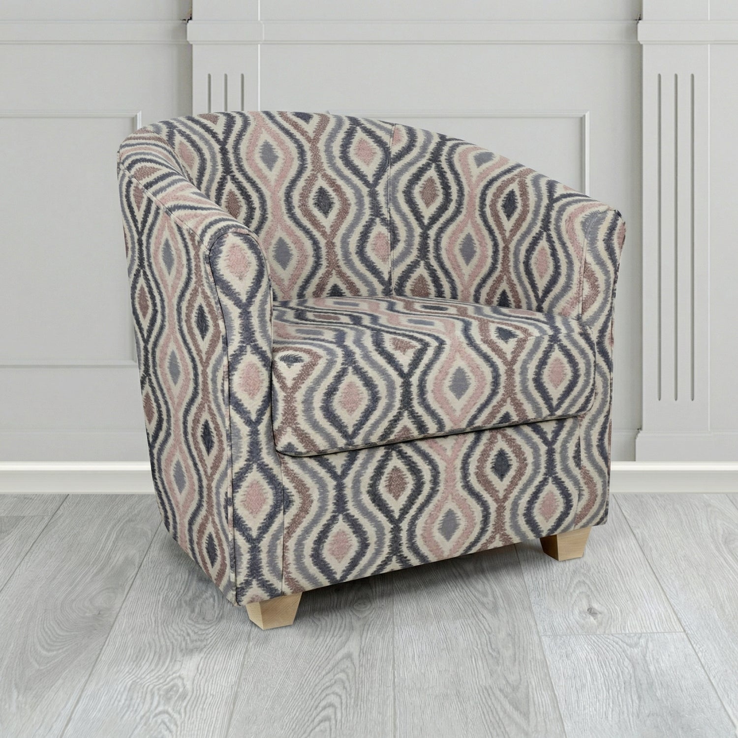 Cannes Tub Chair in Fryett's Verrusio Geometric Fabric