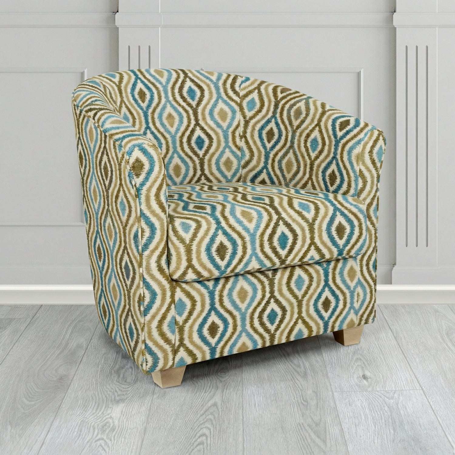 Cannes Tub Chair in Fryett's Verrusio Geometric Fabric