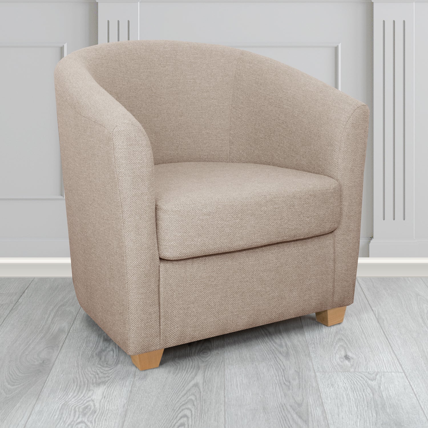 Cannes Crib 5 Garda Biscuit GAR2200 Plain Flatweave Fabric Tub Chair - The Tub Chair Shop