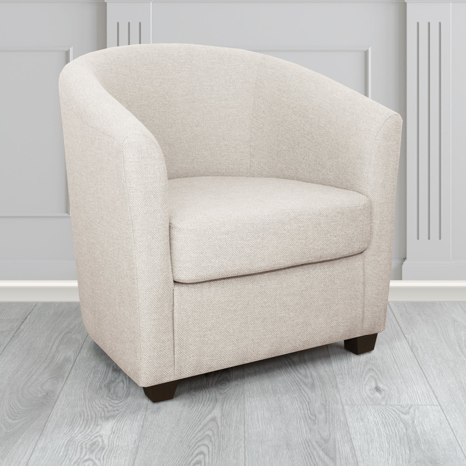 Cannes Crib 5 Garda Ivory GAR2196 Plain Flatweave Fabric Tub Chair