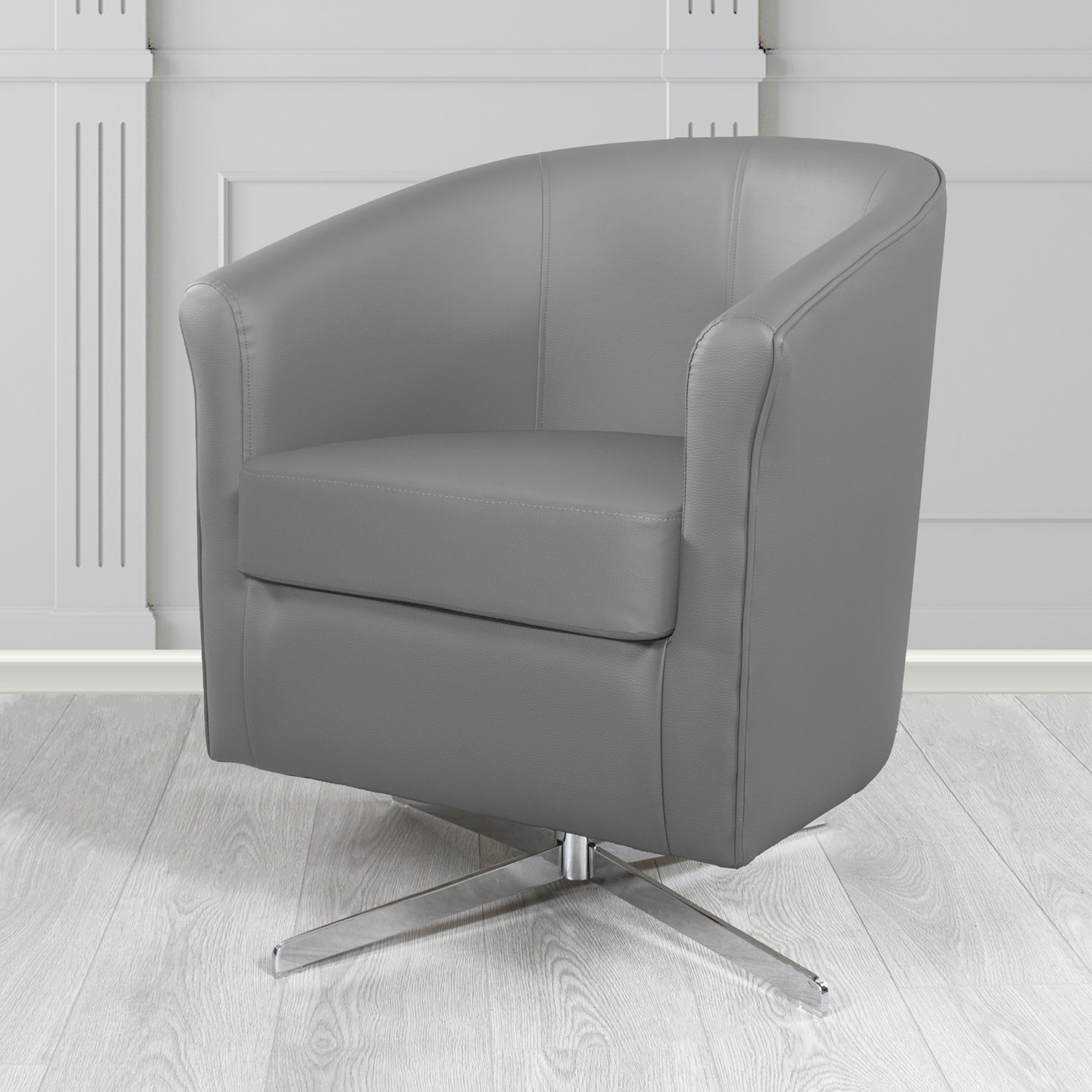 Cannes Swivel Tub Chair in Just Colour Crib 5 Faux Leather