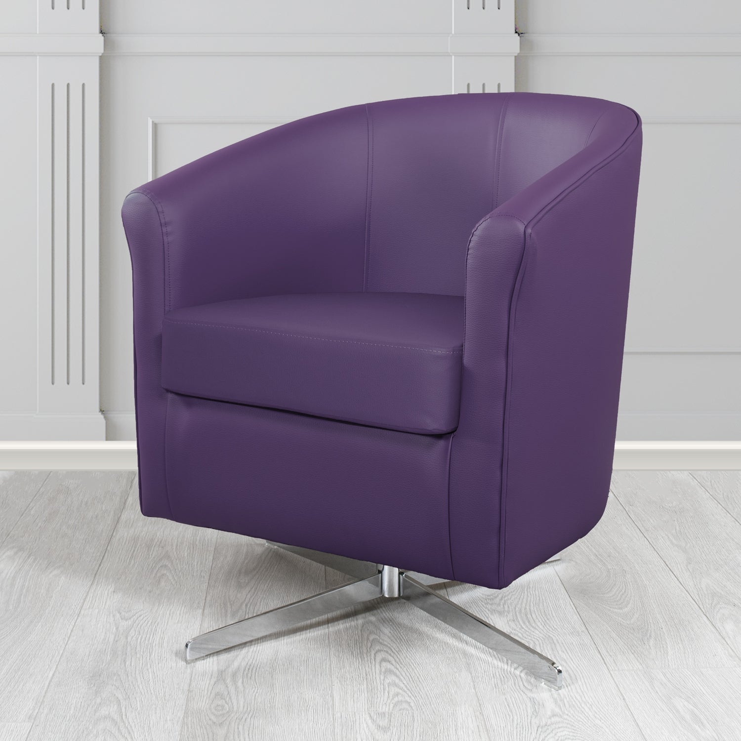 Cannes Swivel Tub Chair in Just Colour Crib 5 Faux Leather