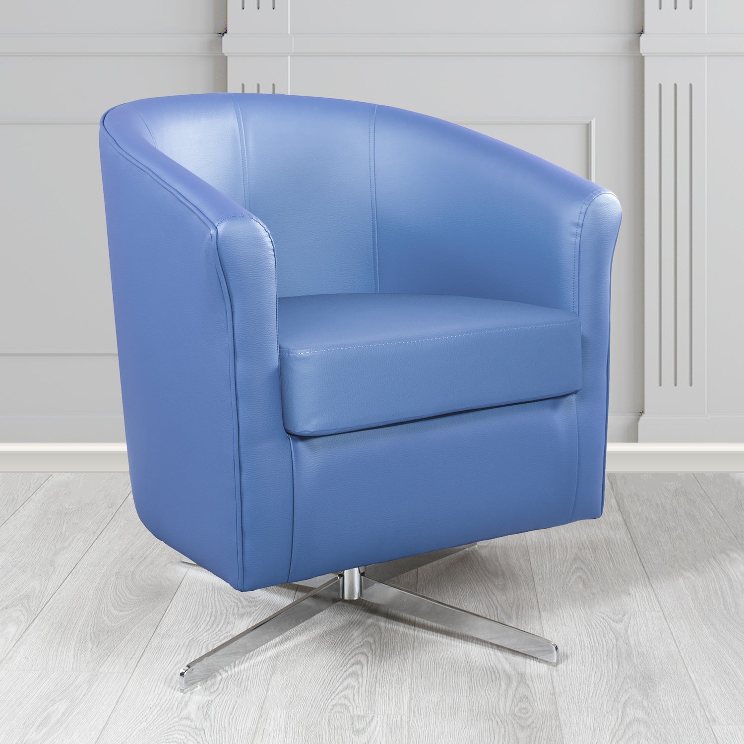 Cannes Swivel Tub Chair in Just Colour Crib 5 Faux Leather