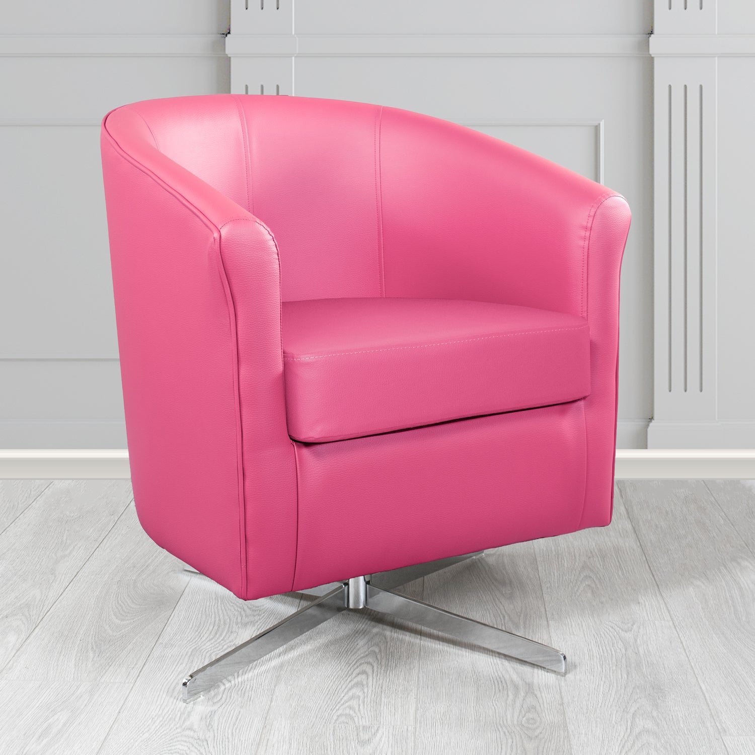 Cannes Swivel Tub Chair in Just Colour Crib 5 Faux Leather