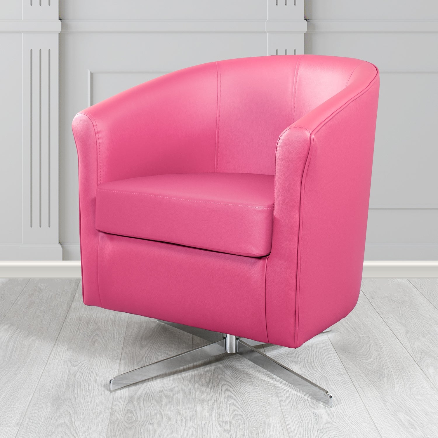 Cannes Swivel Tub Chair in Just Colour Crib 5 Faux Leather