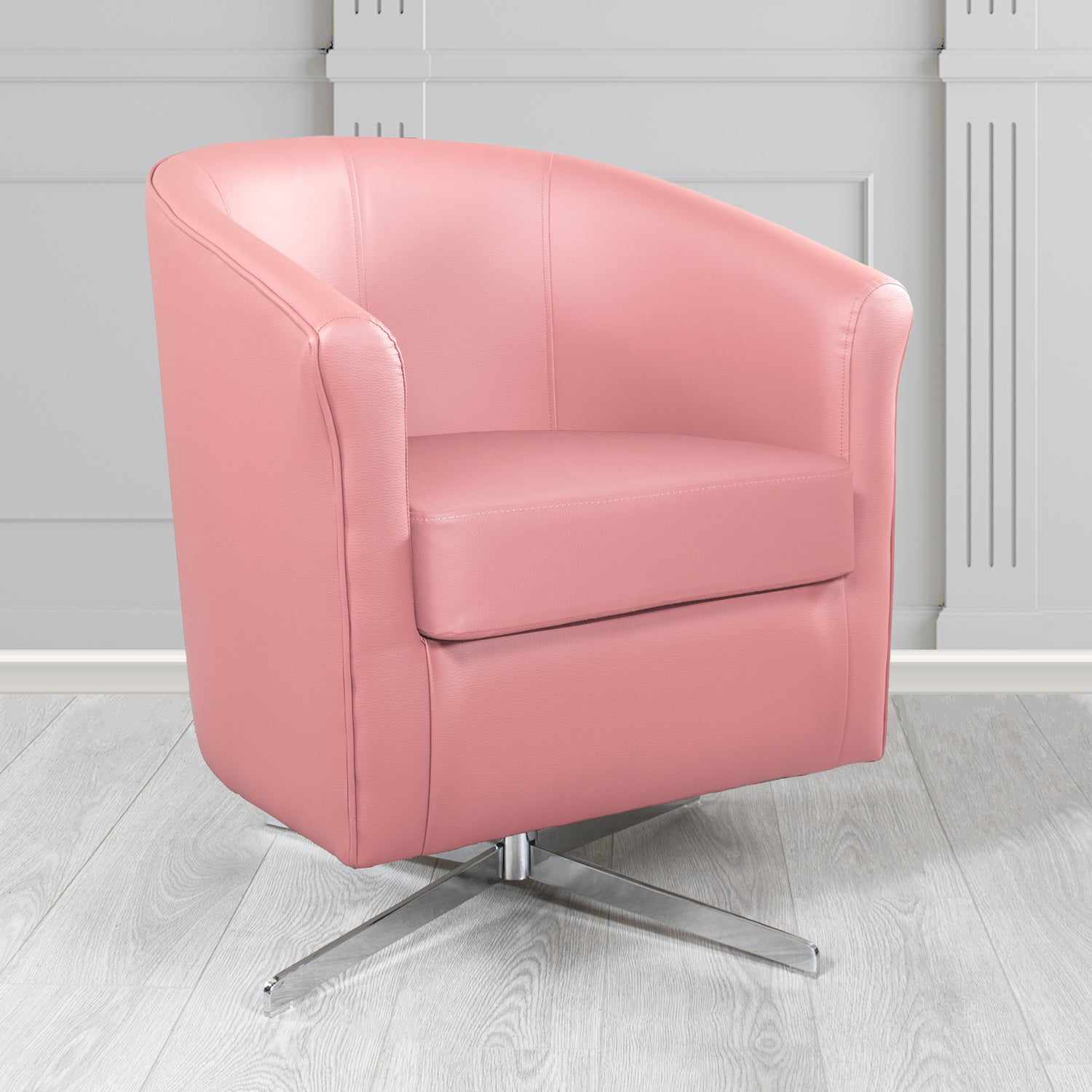 Cannes Swivel Tub Chair in Just Colour Crib 5 Faux Leather