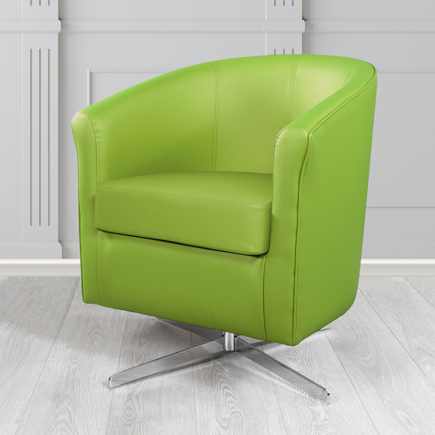 Cannes Swivel Tub Chair in Just Colour Crib 5 Faux Leather