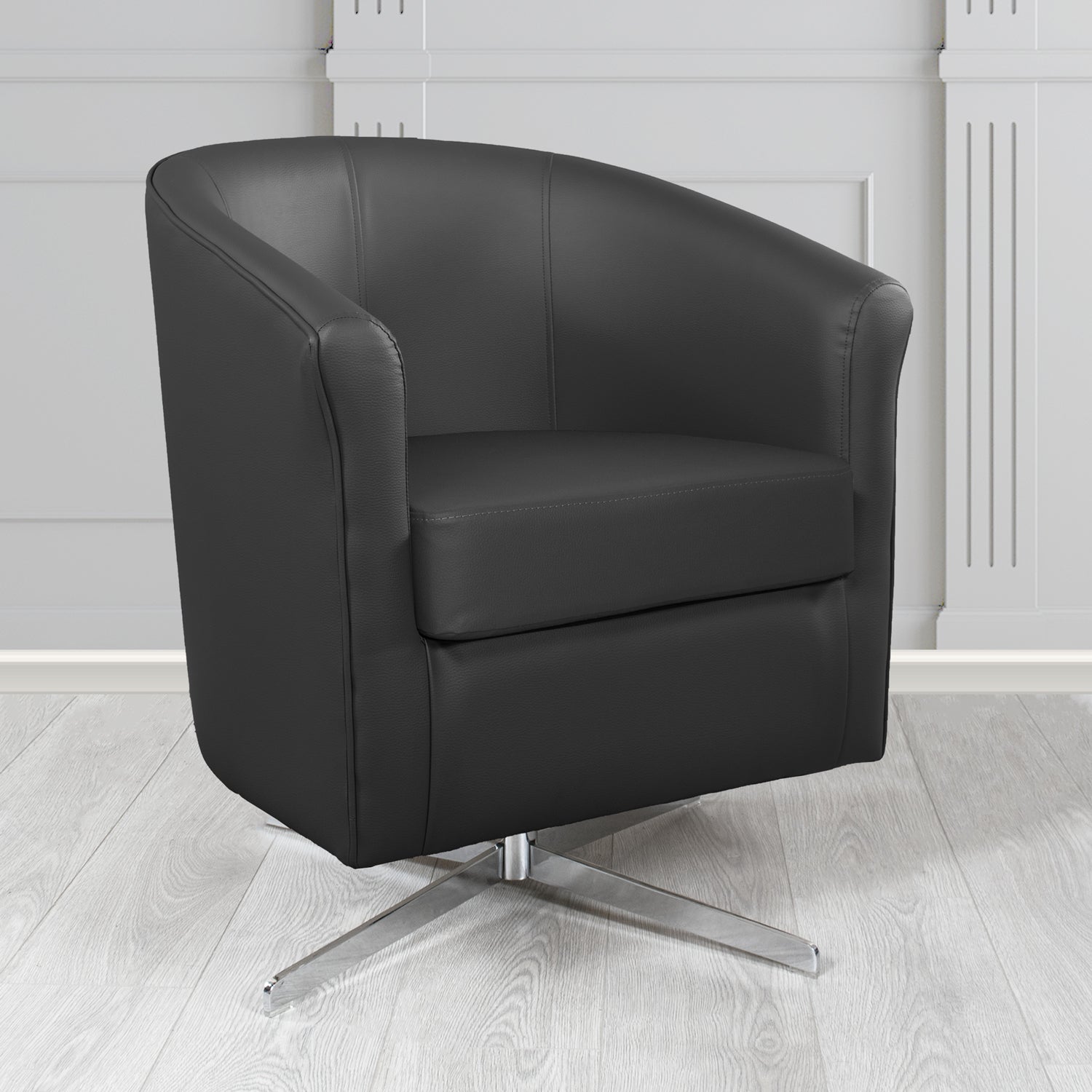 Cannes Swivel Tub Chair in Just Colour Crib 5 Faux Leather