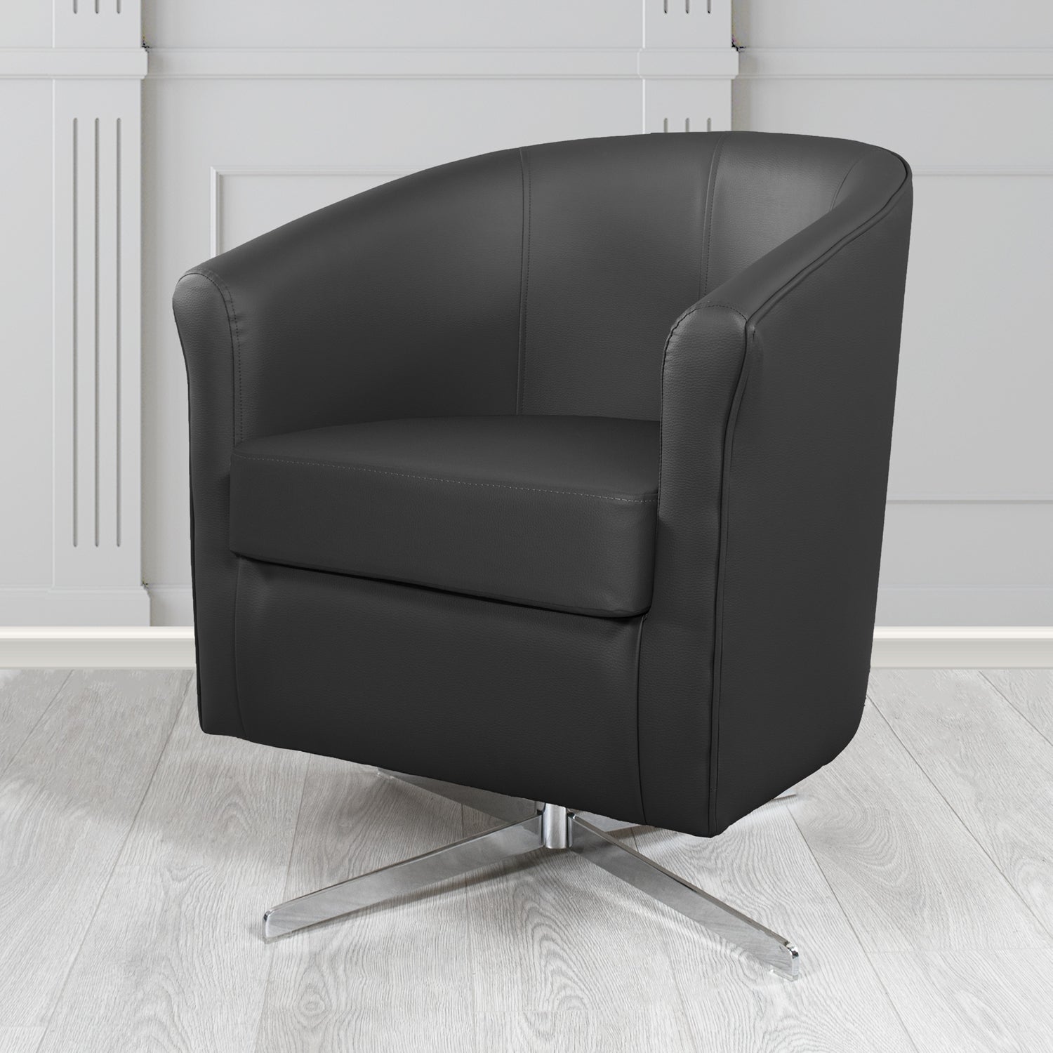 Cannes Swivel Tub Chair in Just Colour Crib 5 Faux Leather