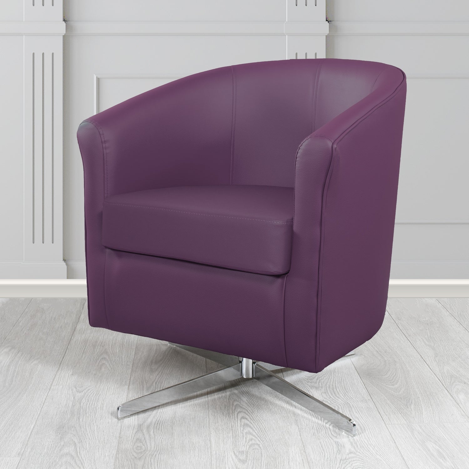 Cannes Swivel Tub Chair in Just Colour Crib 5 Faux Leather