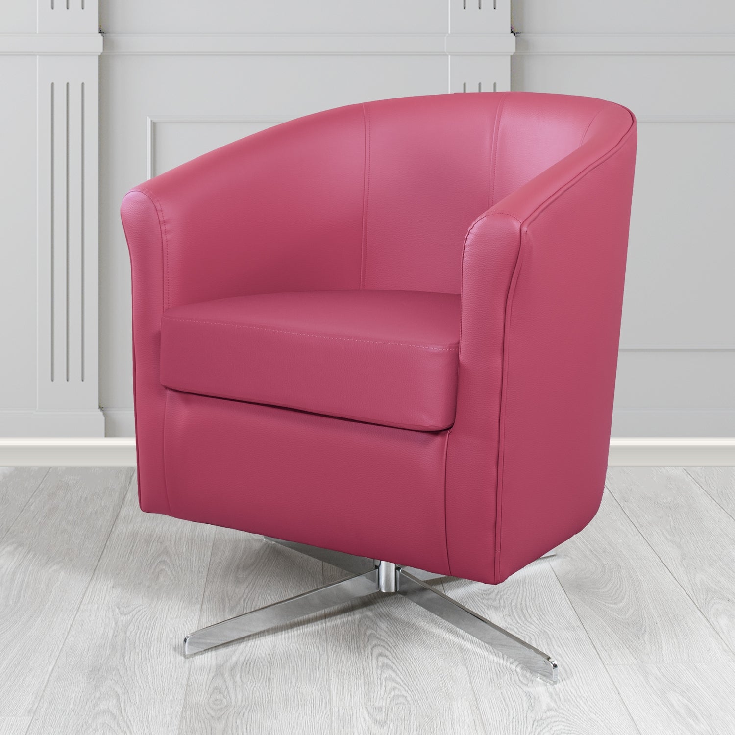 Cannes Swivel Tub Chair in Just Colour Crib 5 Faux Leather