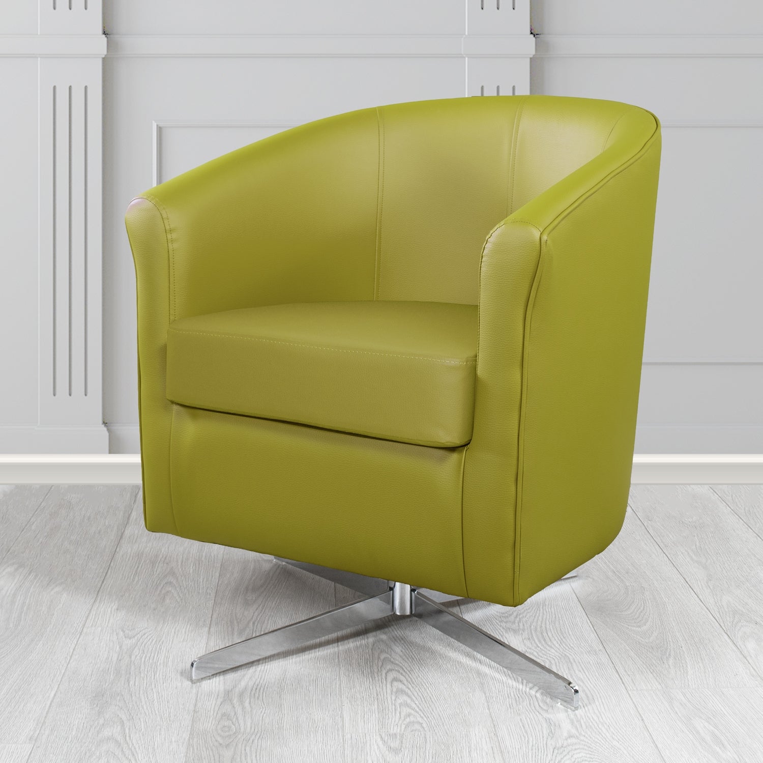 Cannes Swivel Tub Chair in Just Colour Crib 5 Faux Leather