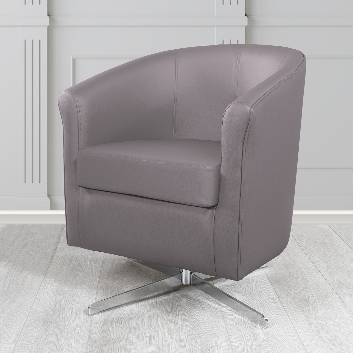 Cannes Swivel Tub Chair in Just Colour Crib 5 Faux Leather