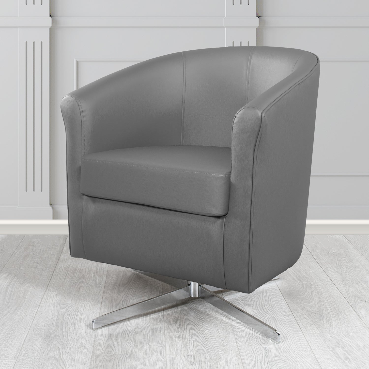 Cannes Swivel Tub Chair in Just Colour Crib 5 Faux Leather
