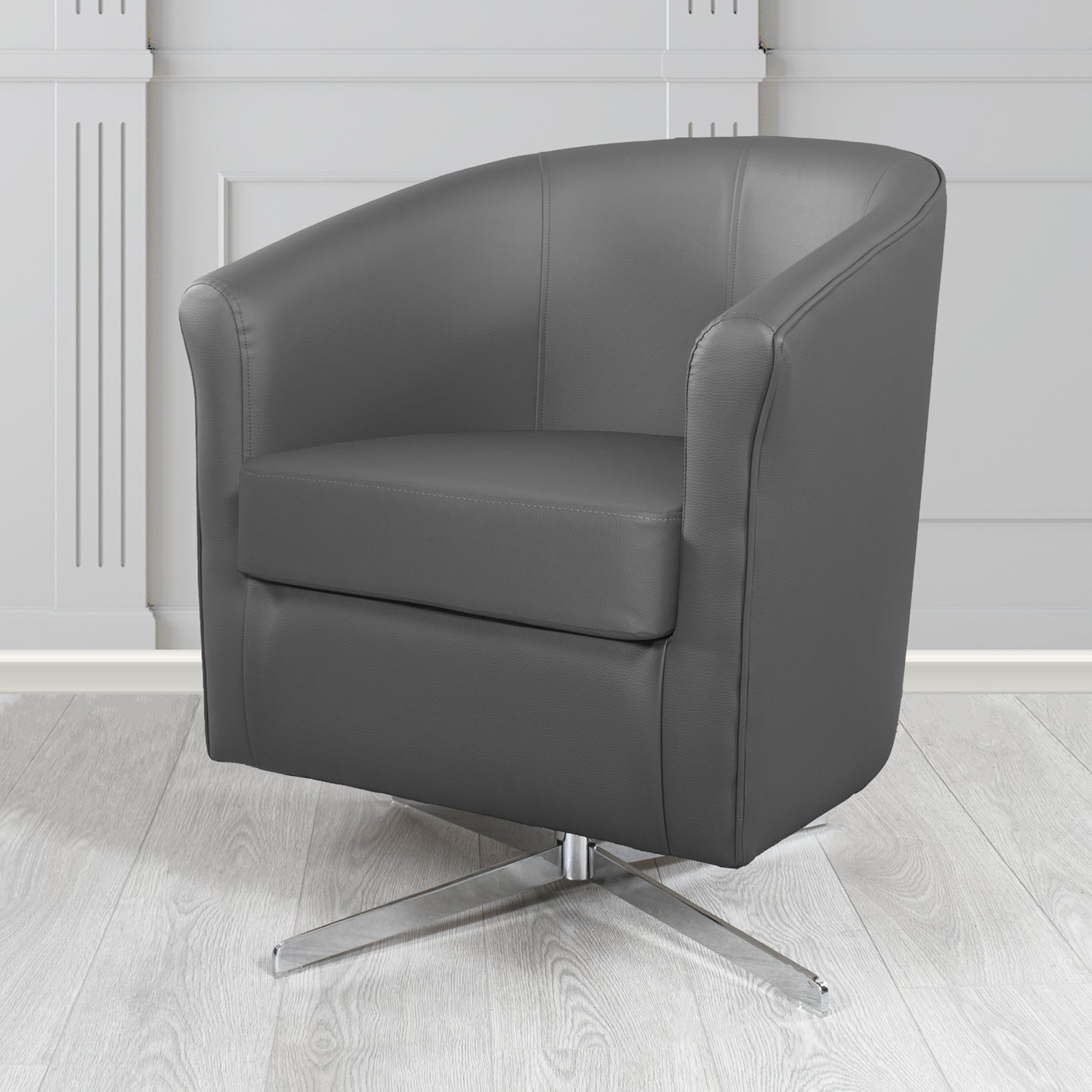 Cannes Swivel Tub Chair in Just Colour Crib 5 Faux Leather