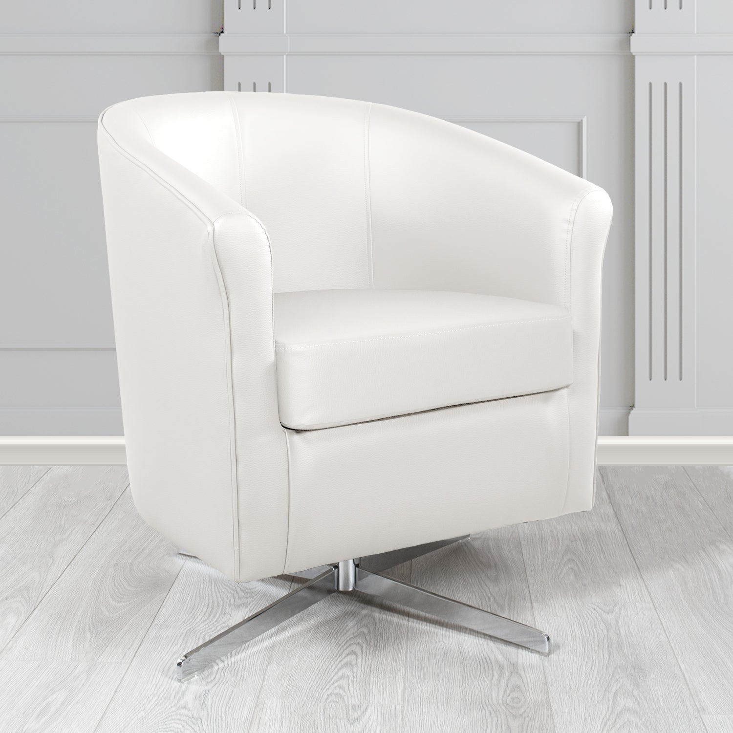 Cannes Swivel Tub Chair in Just Colour Crib 5 Faux Leather
