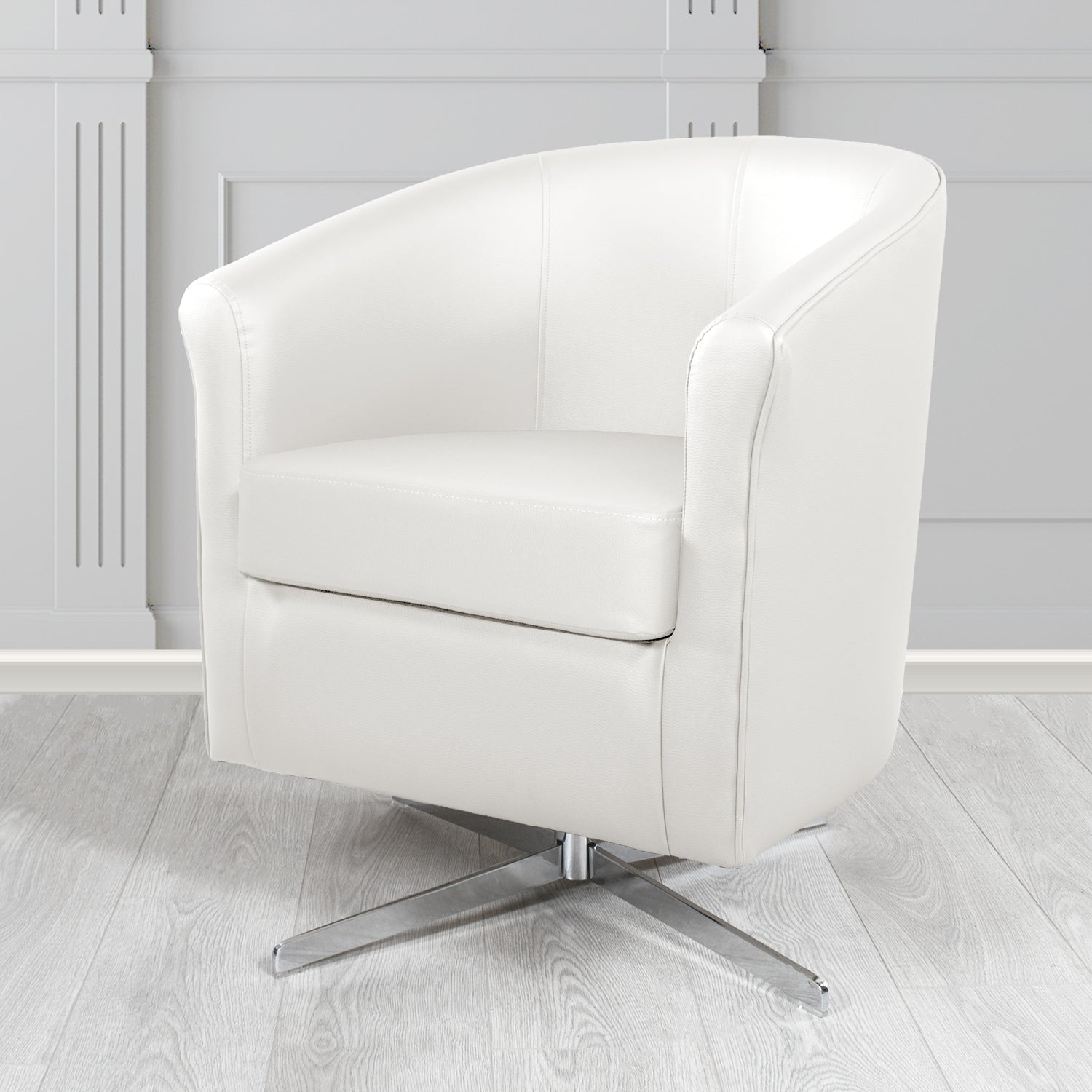 Cannes Swivel Tub Chair in Just Colour Crib 5 Faux Leather
