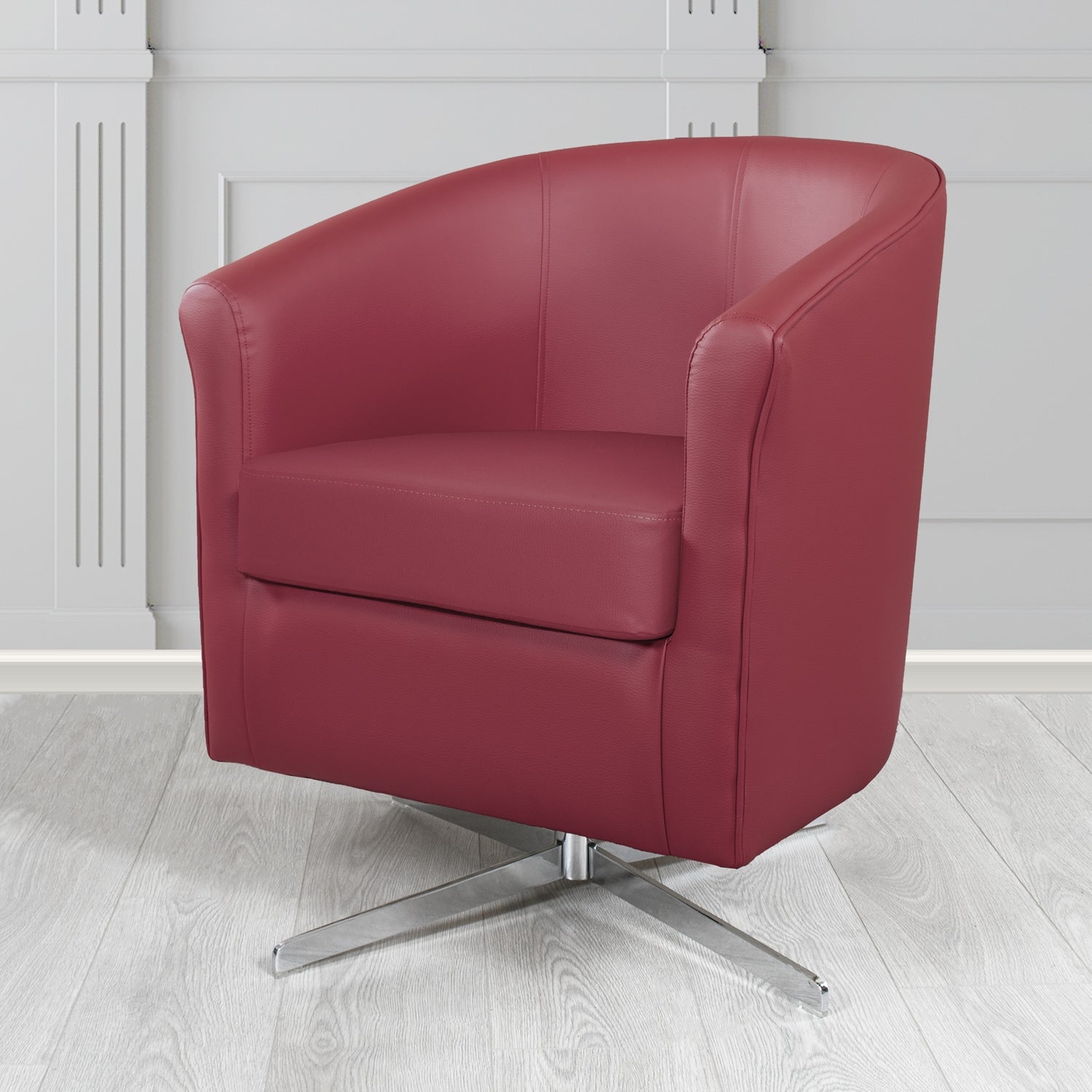 Cannes Swivel Tub Chair in Just Colour Crib 5 Faux Leather