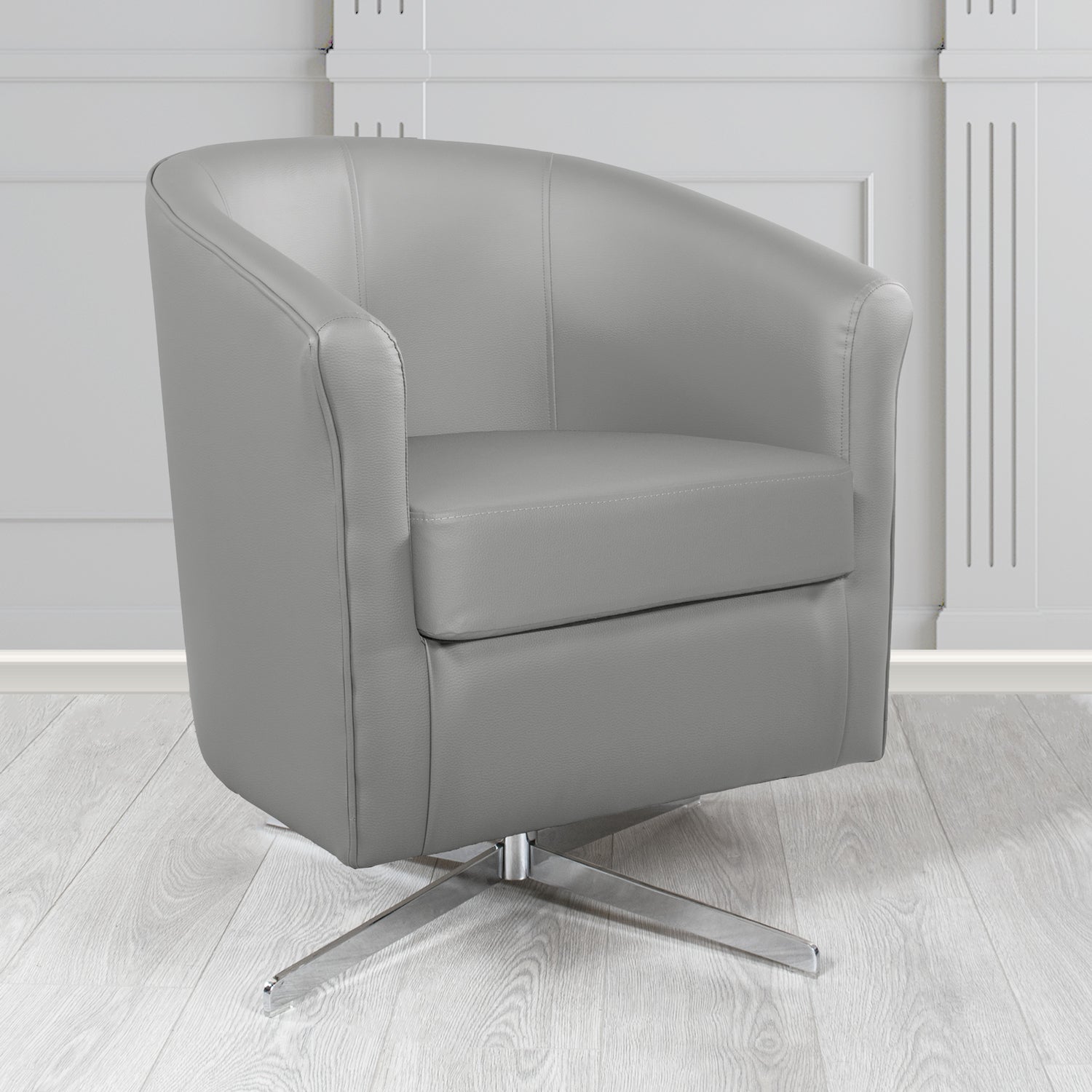 Cannes Swivel Tub Chair in Just Colour Crib 5 Faux Leather