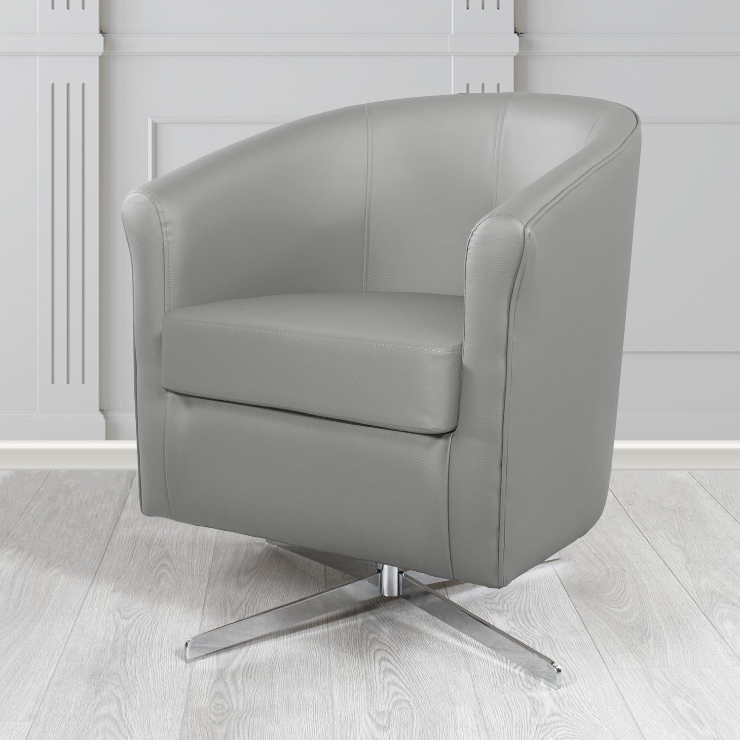 Cannes Swivel Tub Chair in Just Colour Crib 5 Faux Leather