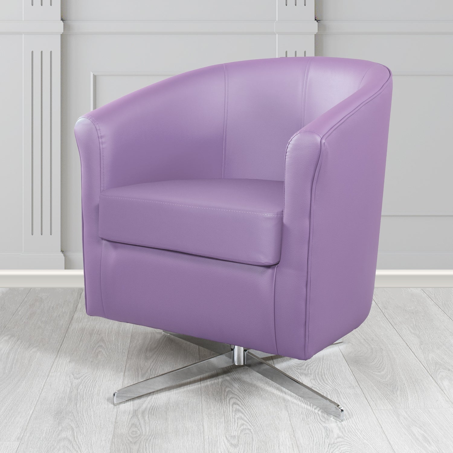 Cannes Swivel Tub Chair in Just Colour Crib 5 Faux Leather