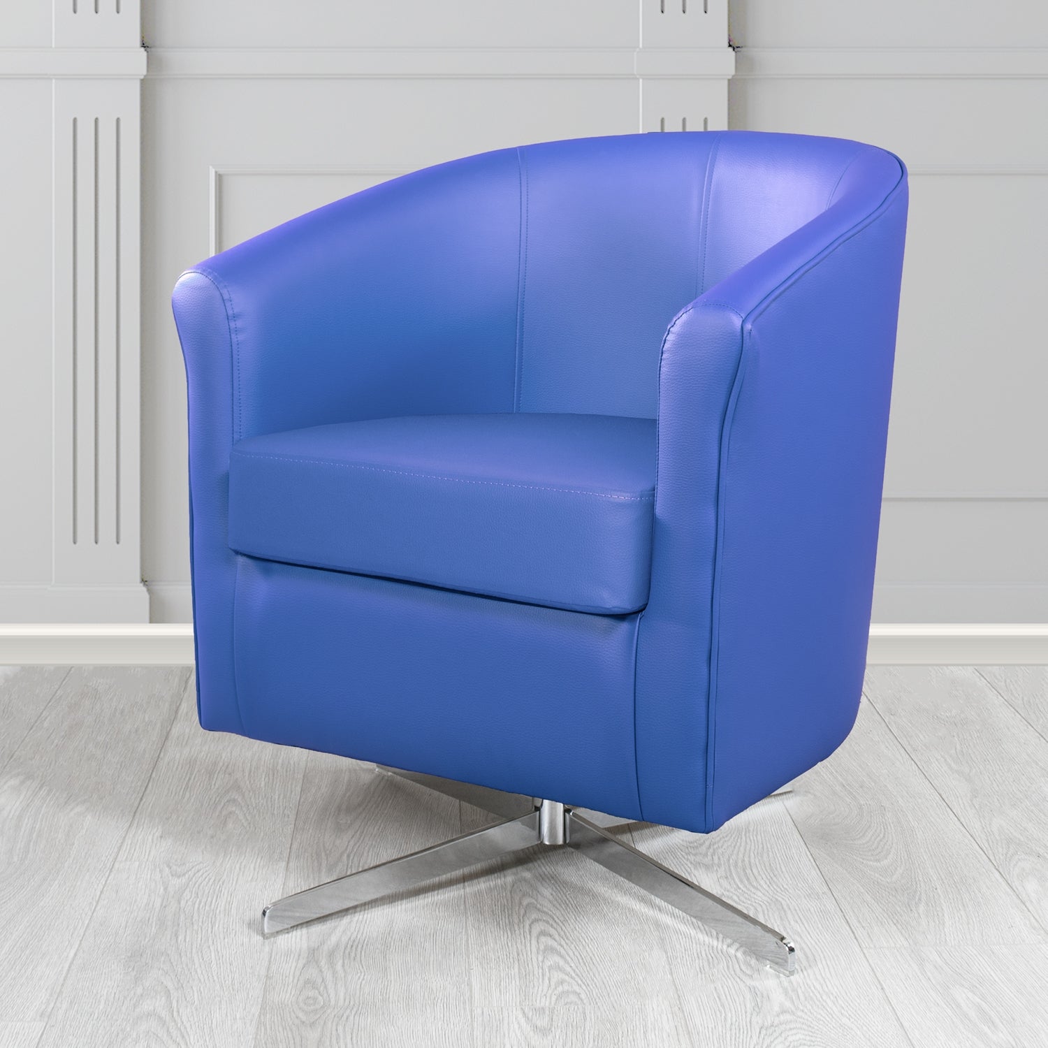 Cannes Swivel Tub Chair in Just Colour Crib 5 Faux Leather