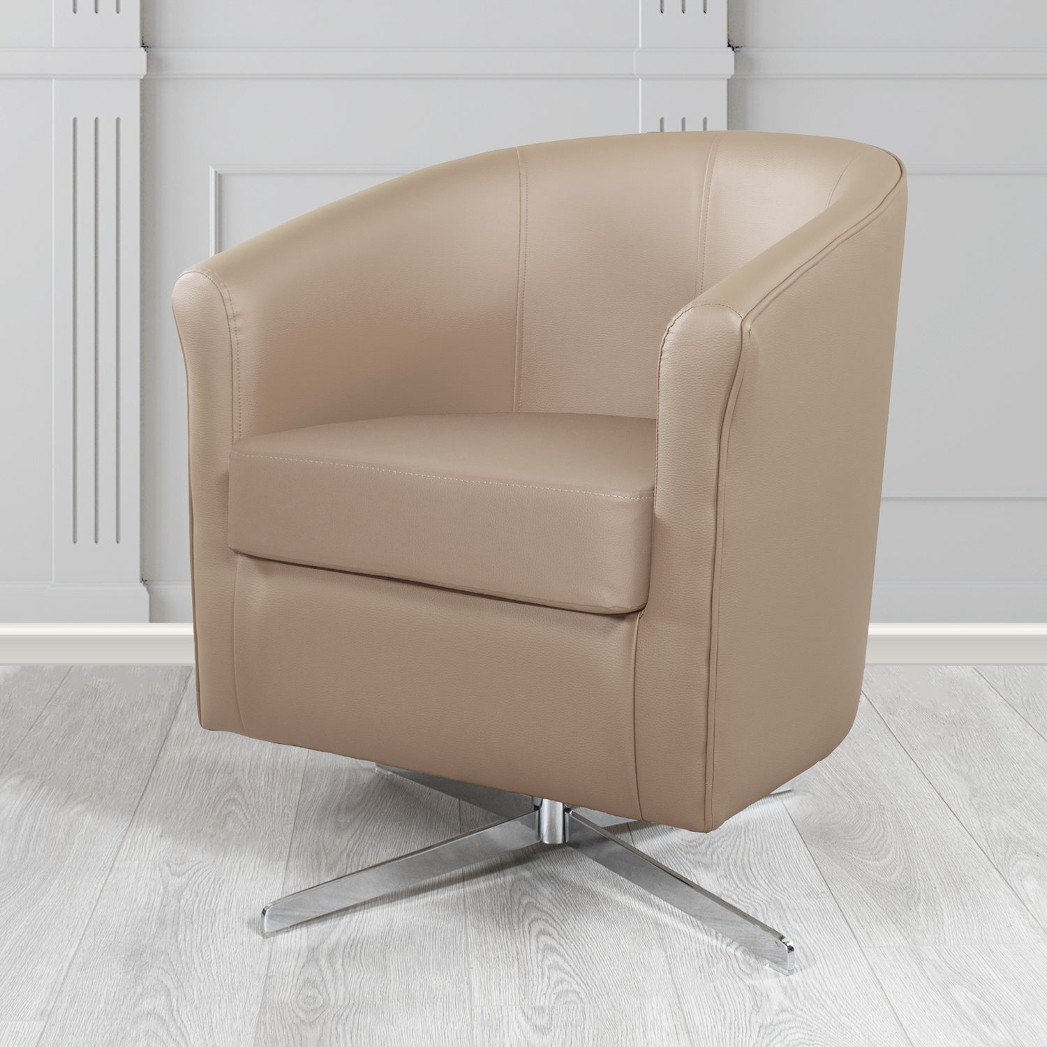 Cannes Swivel Tub Chair in Just Colour Crib 5 Faux Leather