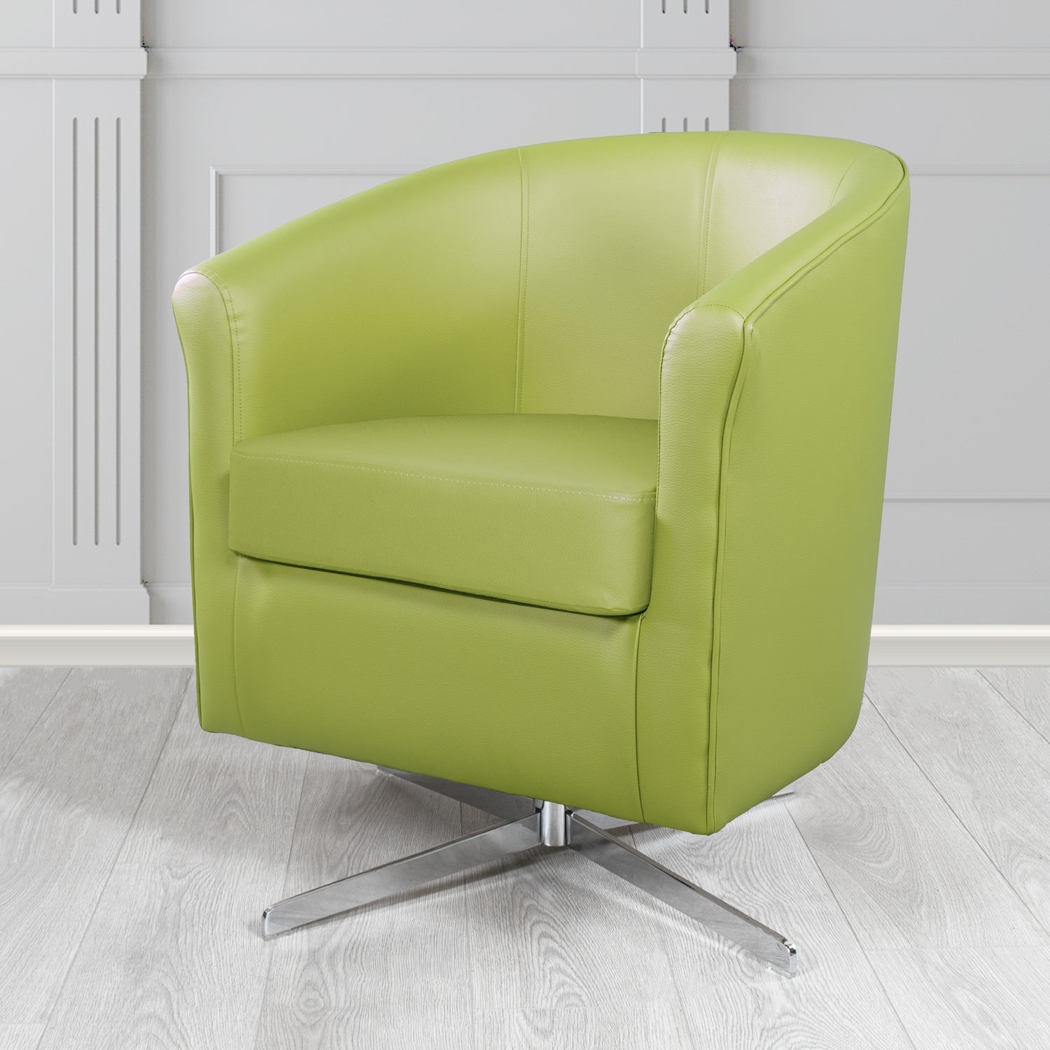 Cannes Swivel Tub Chair in Just Colour Crib 5 Faux Leather